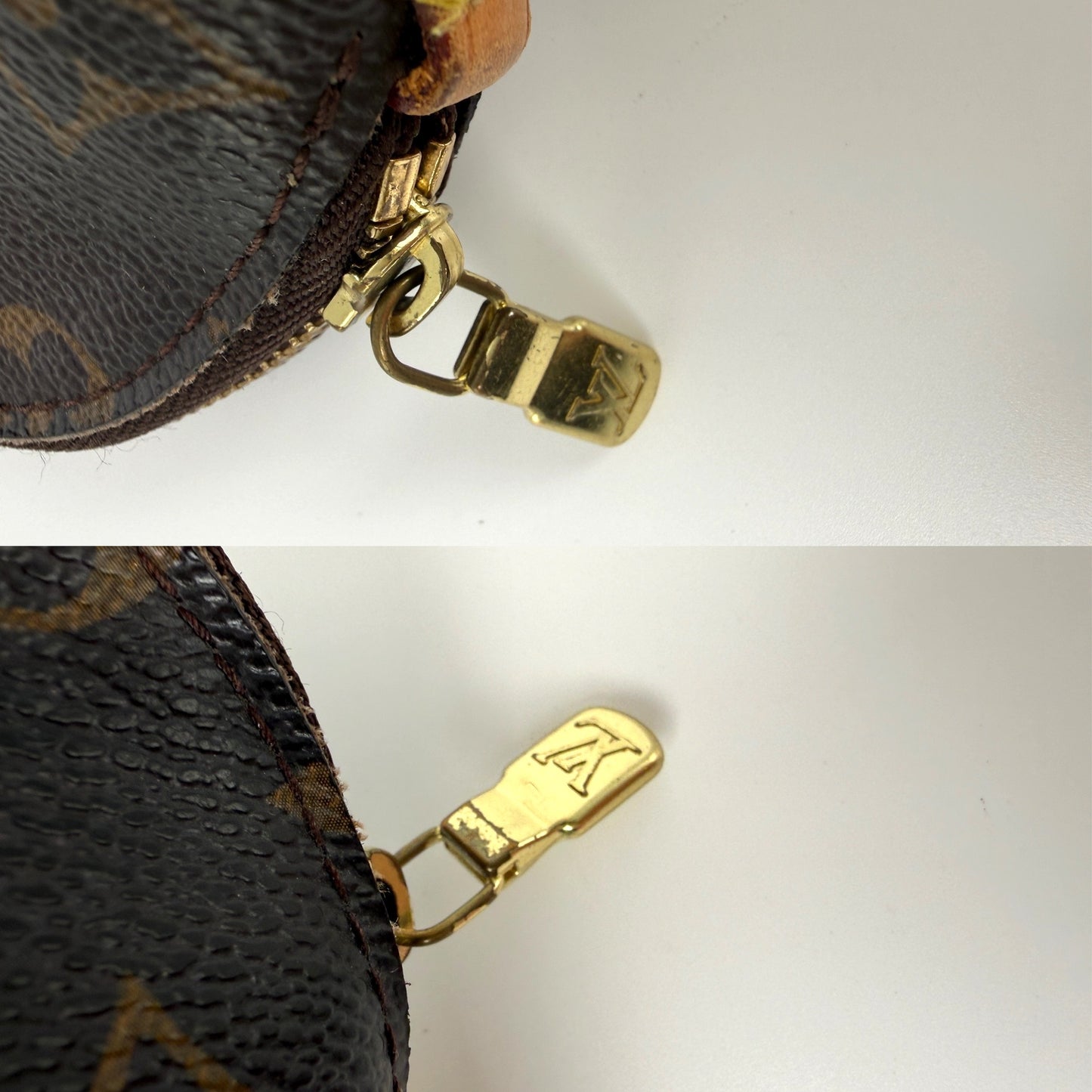 LOUIS VUITTON Brown Monogram Cosmetic Zip Pouch