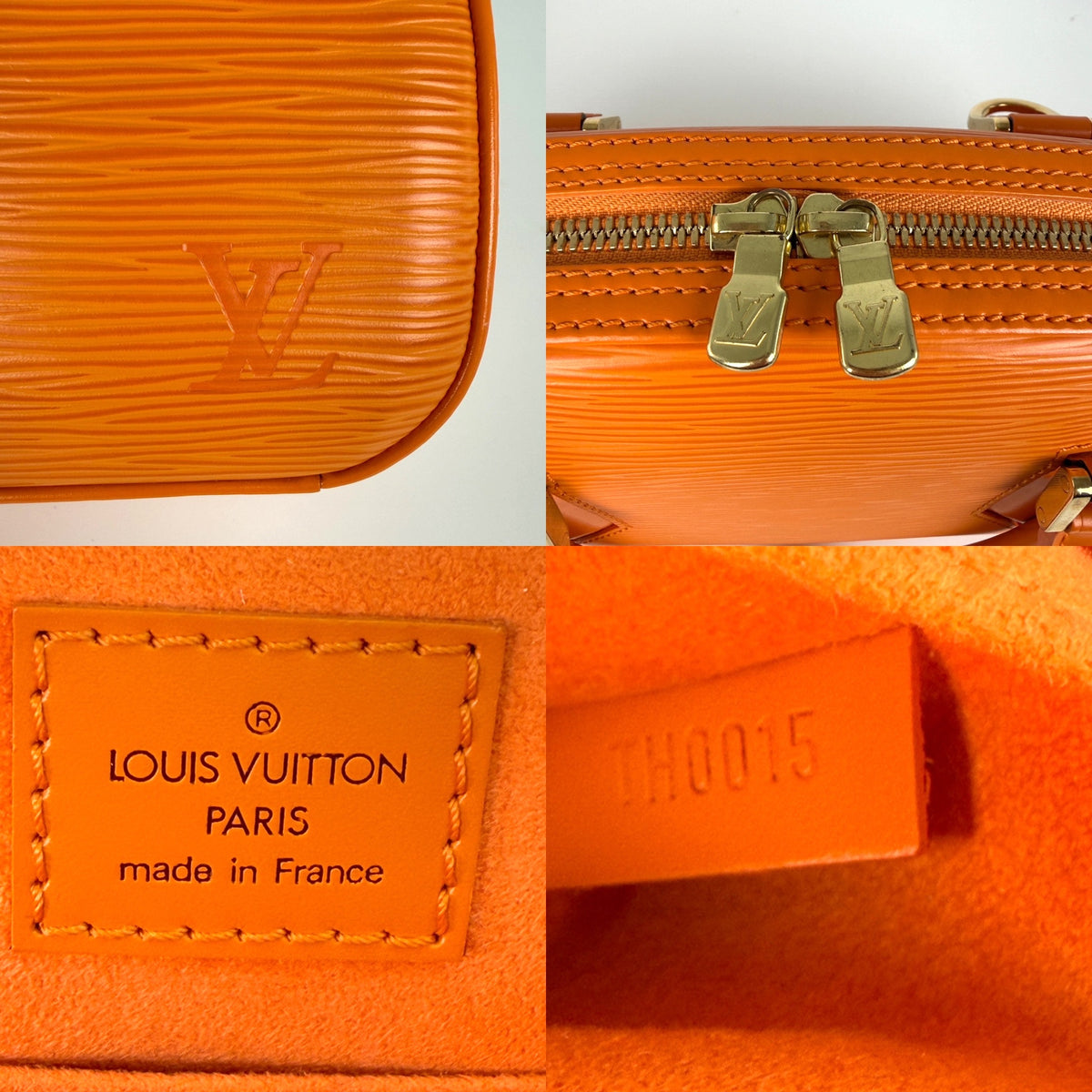 Louis Vuitton Jasmin LV Tangerine Epi Leather Satchel Bag