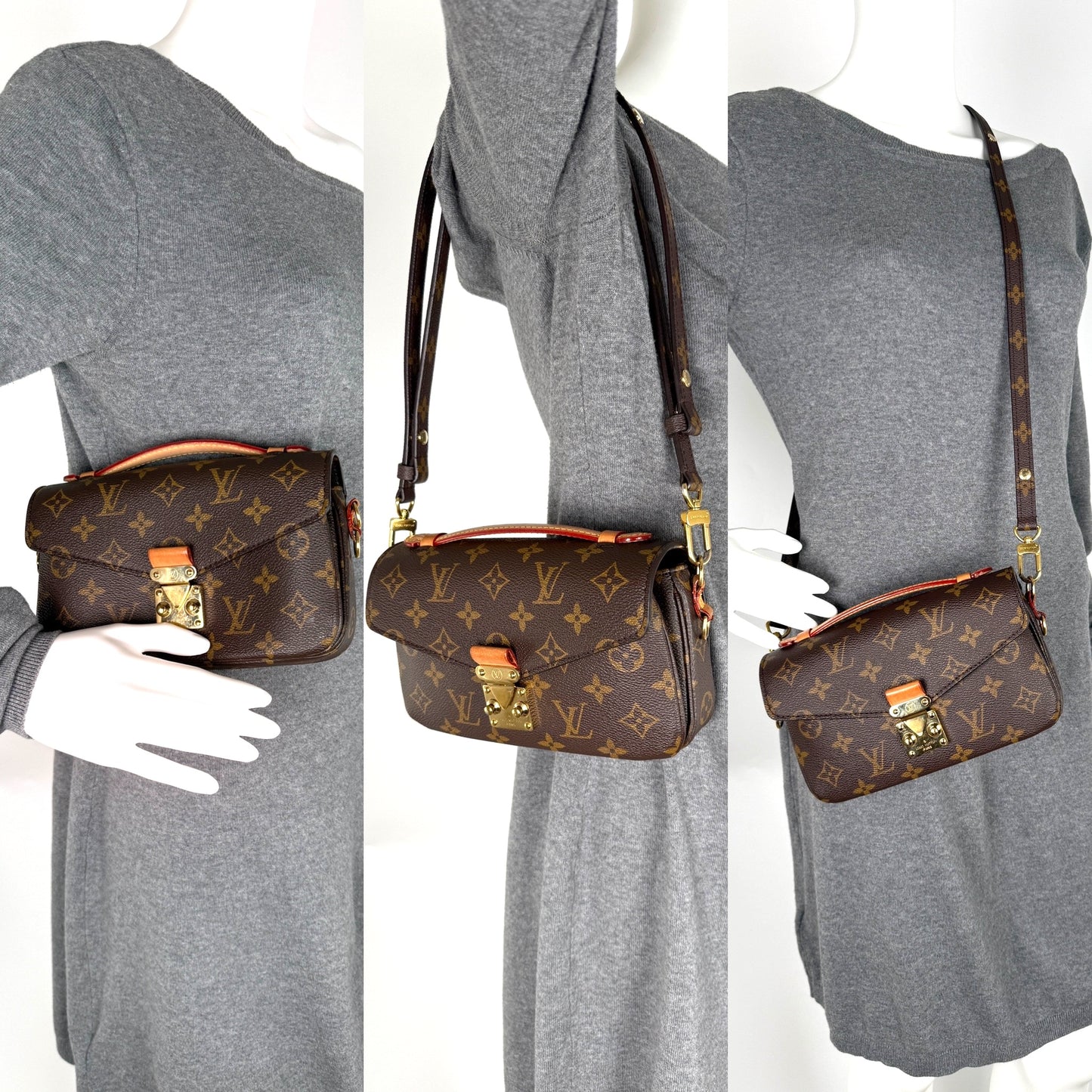 Louis Vuitton Pochette Metis East West Brown Monogram Crossbody Bag