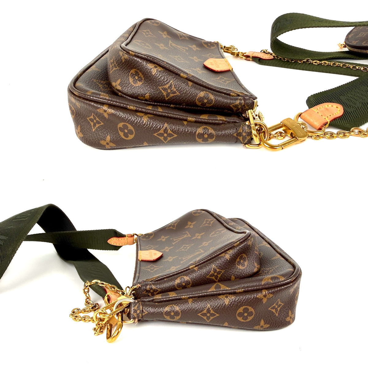 Louis Vuitton Multi Pochette Accessoires Monogram Brown Khaki Crossbody Bag