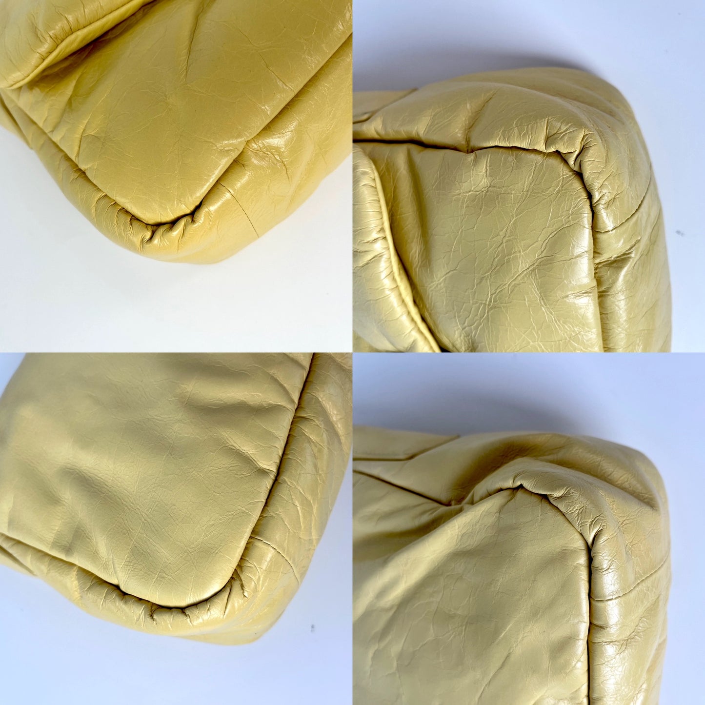 Bottega Veneta Yellow Butter Paper Calfskin 19 Puffy Shoulder Bag