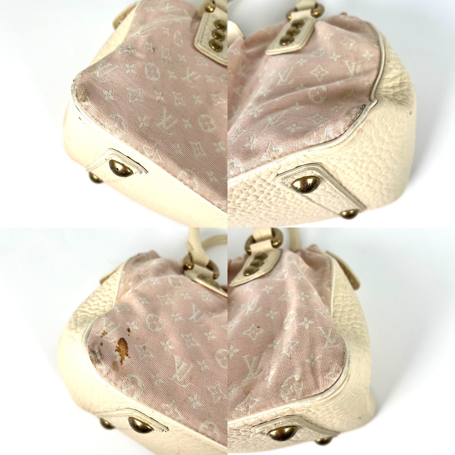 LOUIS VUITTON Monogram Mini Lin Trapeze PM Top Handle Satchel Bag Pink