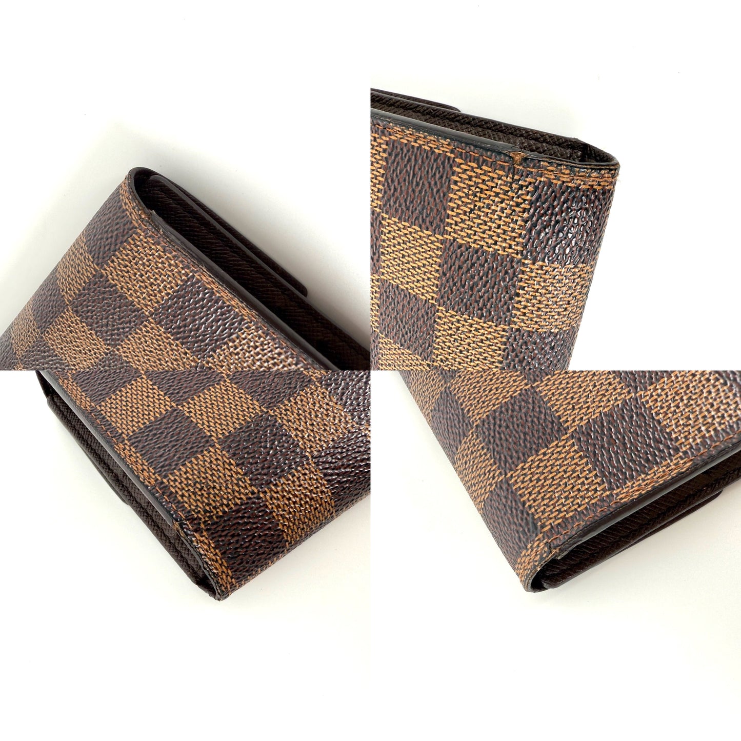 LOUIS VUITTON Damier Ebene Sarah Long Flap Canvas Wallet