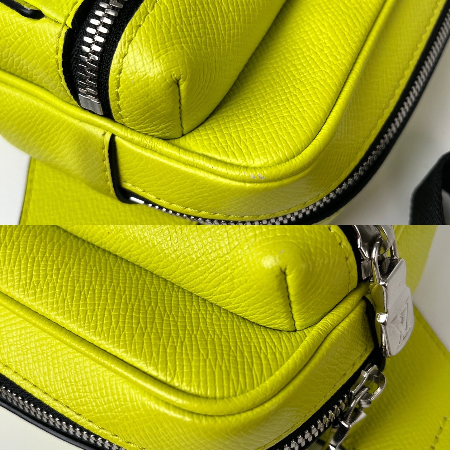 LOUIS VUITTON Taiga Outdoor Bumbag Neon Yellow Crossbody Bag