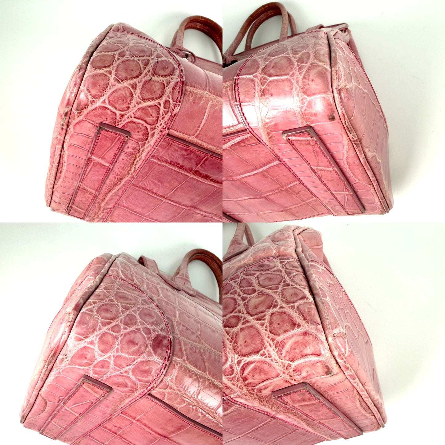 Ralph Lauren Collection Ricky 33 Alligator Pink Satchel Top Handle Bag