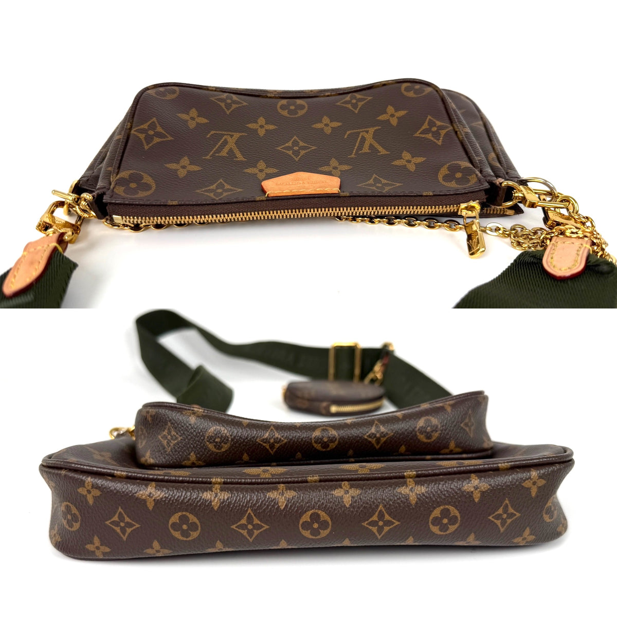 Louis Vuitton Multi Pochette Accessoires Monogram Brown Khaki Crossbody Bag