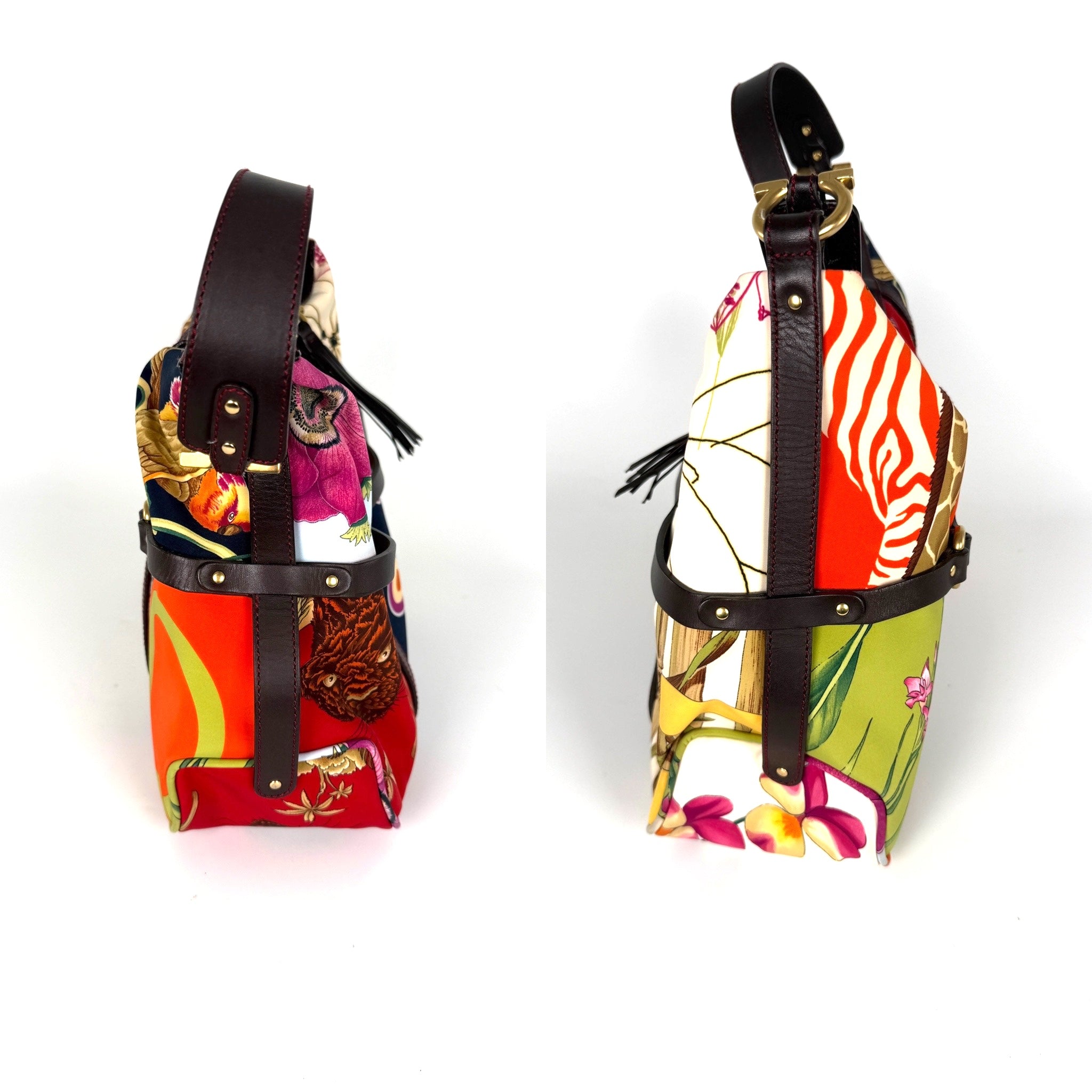 Salvatore Ferragamo Fiera Leopard Fabric Multicolor Print Shoulder