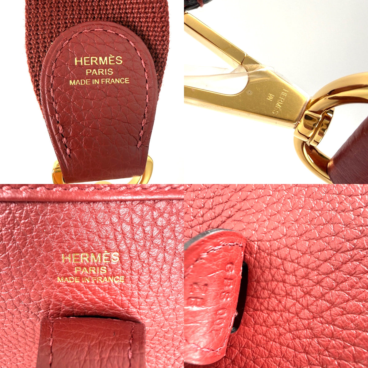 HERMES Evelyne 23 Rouge H Leather Crossbody Bag New