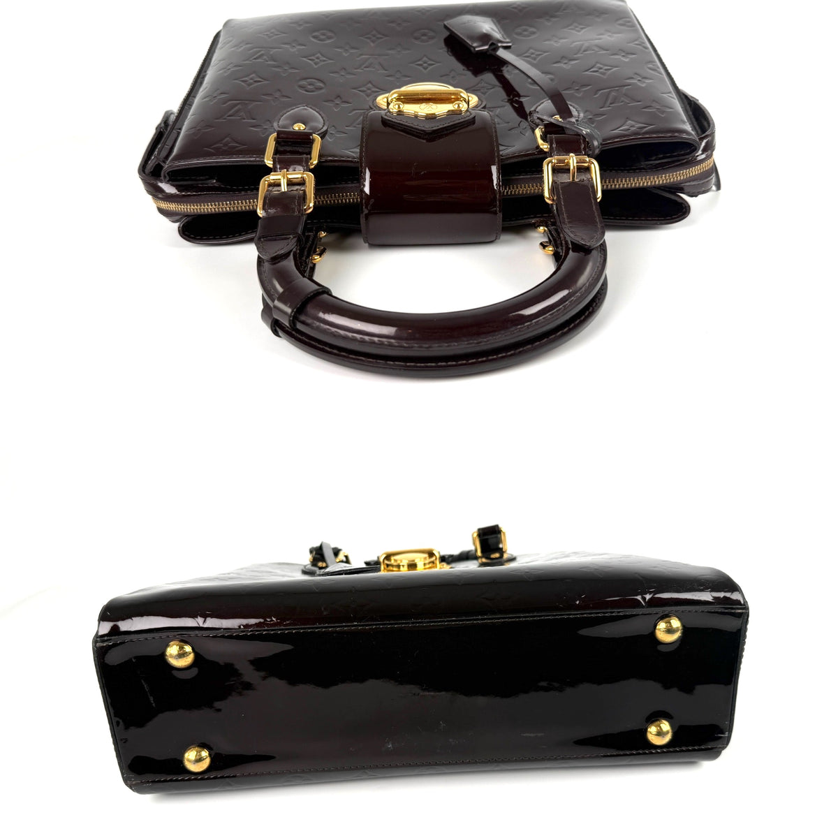 Louis Vuitton Vintage Melrose Avenue Vernis Amarante Monogram Satchel Top Handle Bag Briefcase