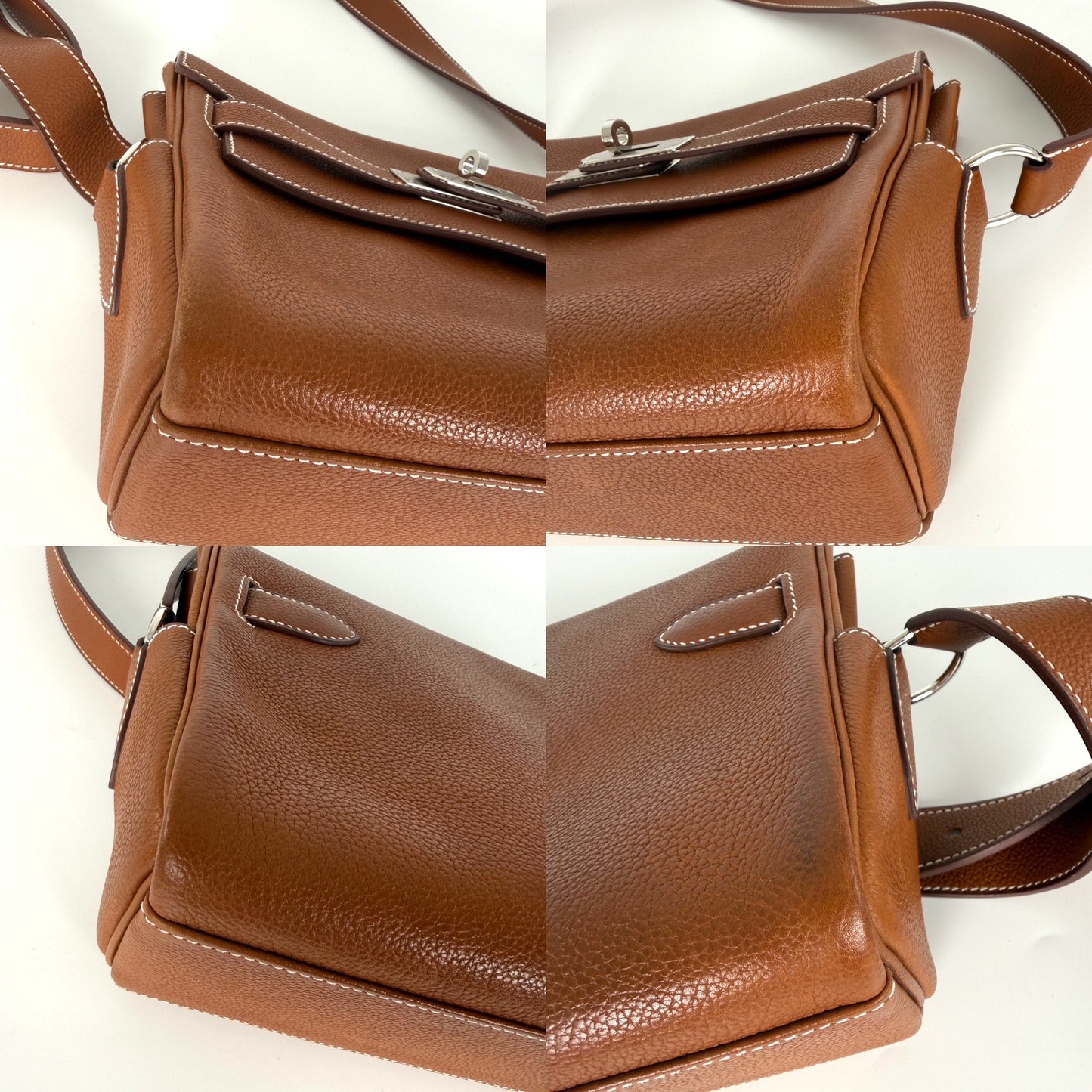 Hermes Kelly Messenger PM Barenia Faubourg 34 Fauve Leather Crossbody Shoulder Bag