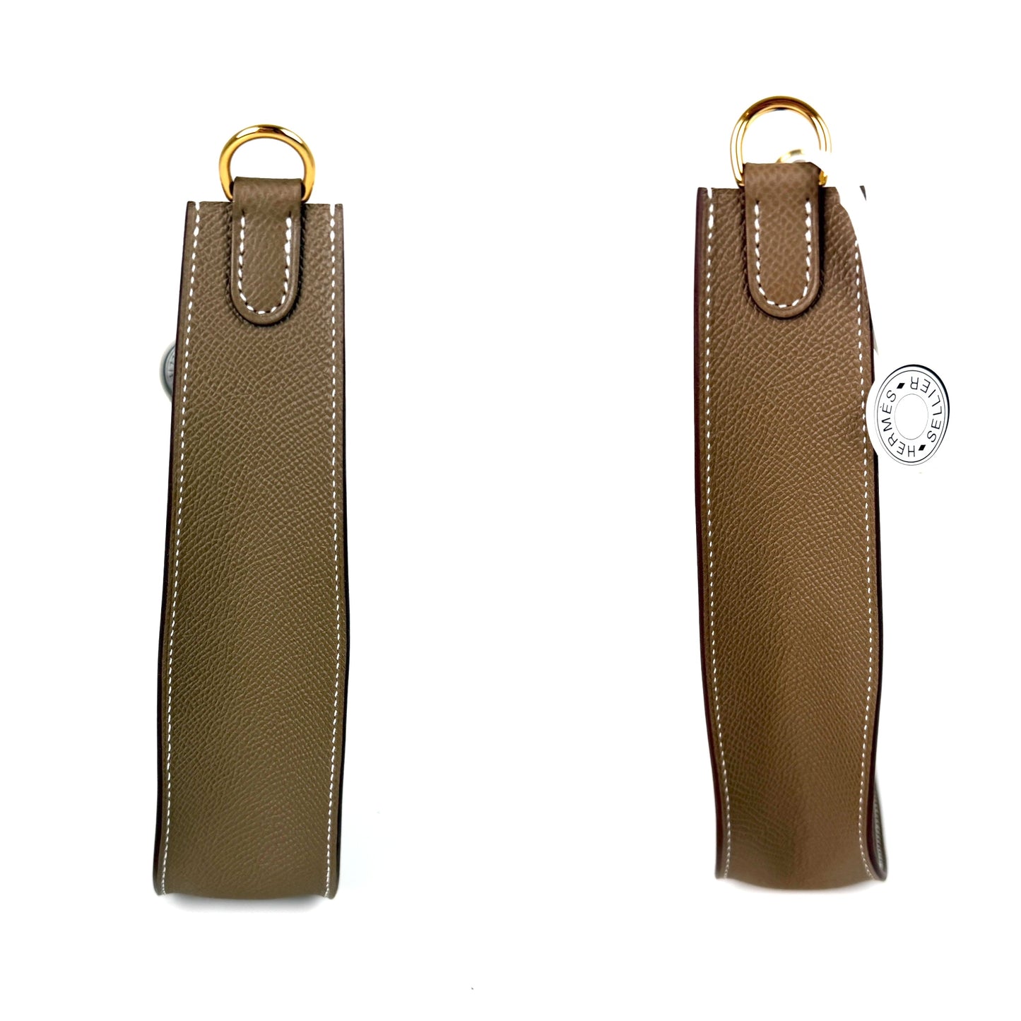New HERMES Mini Evelyne Sellier TPM 16 Etoupe Leather Crossbody Bag