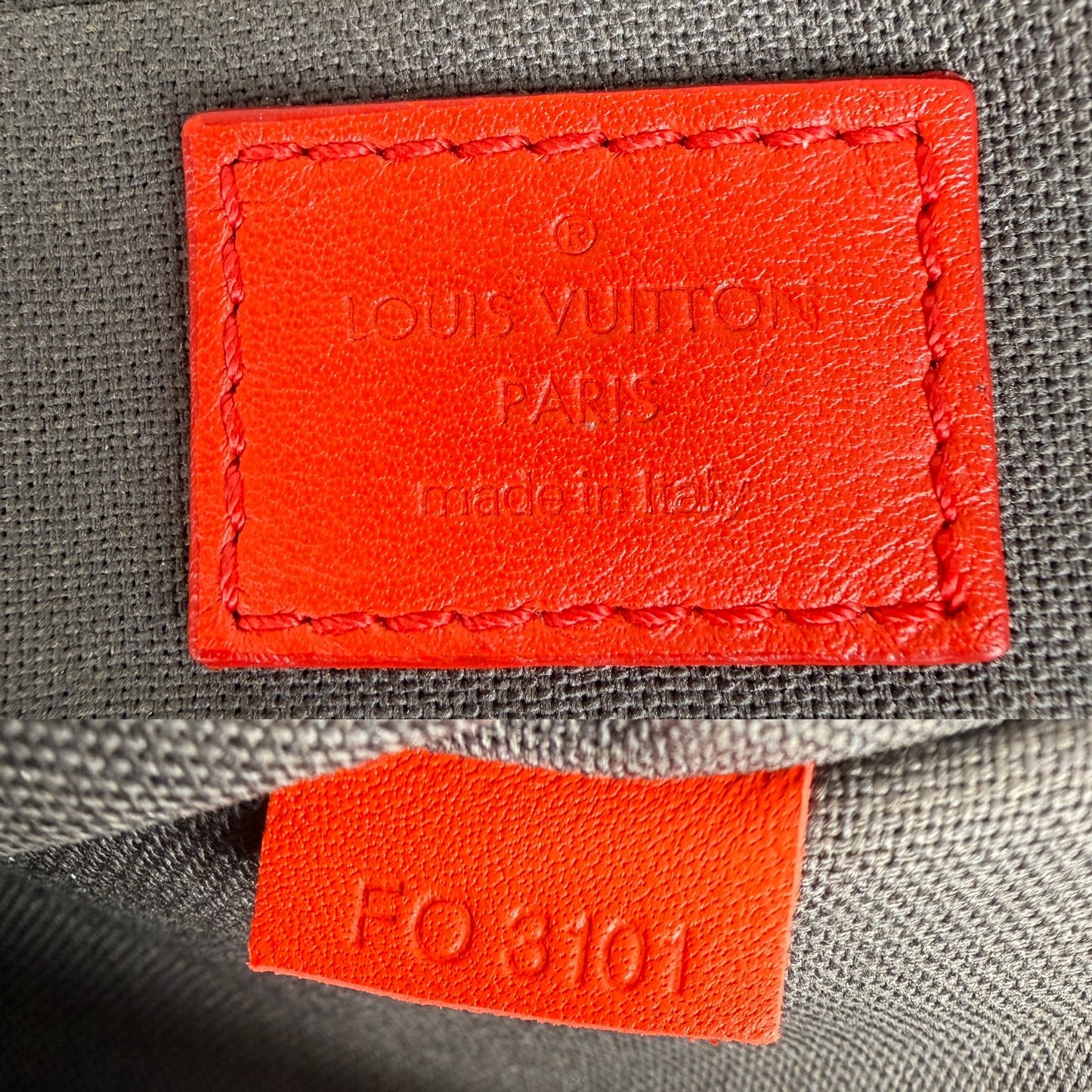 Louis Vuitton Porte Document Voyage Red Damier Infinity Leather Briefcase Top Handle Bag