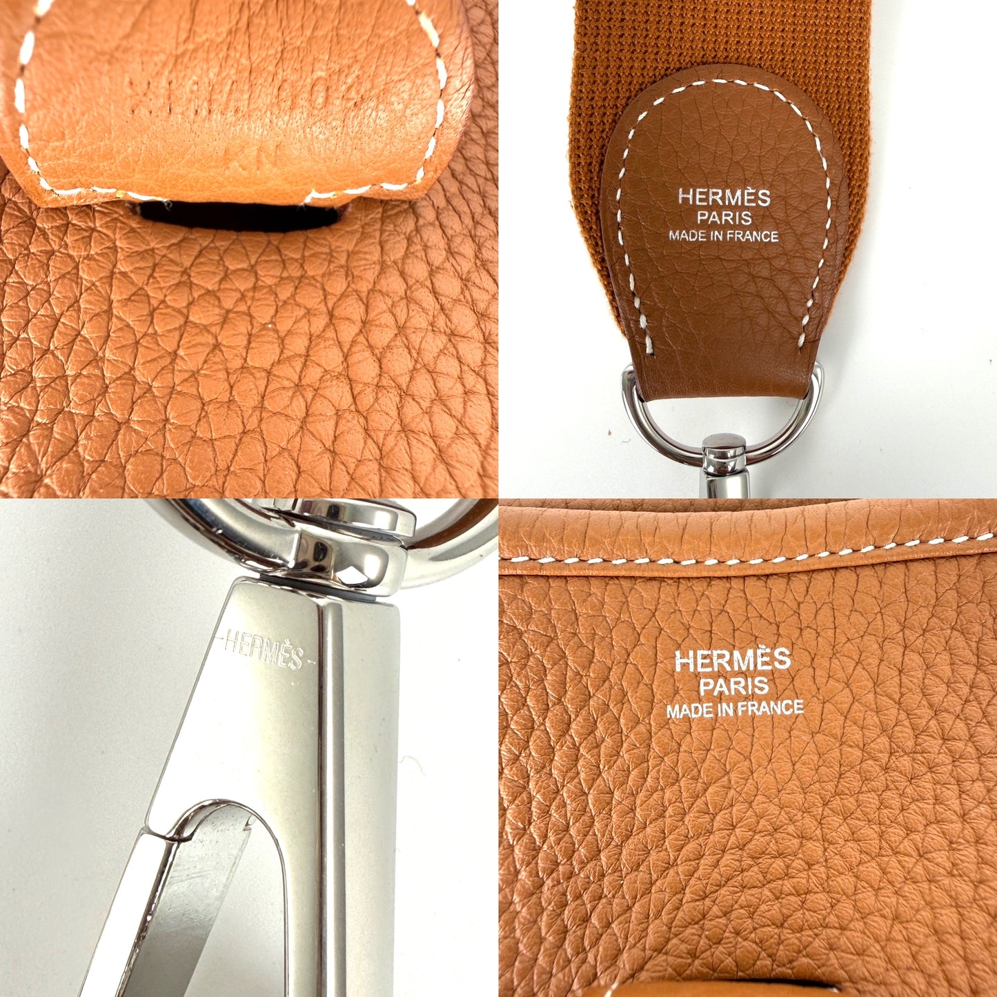 HERMES Evelyne III 33 Gold Clemence Leather Crossbody Bag