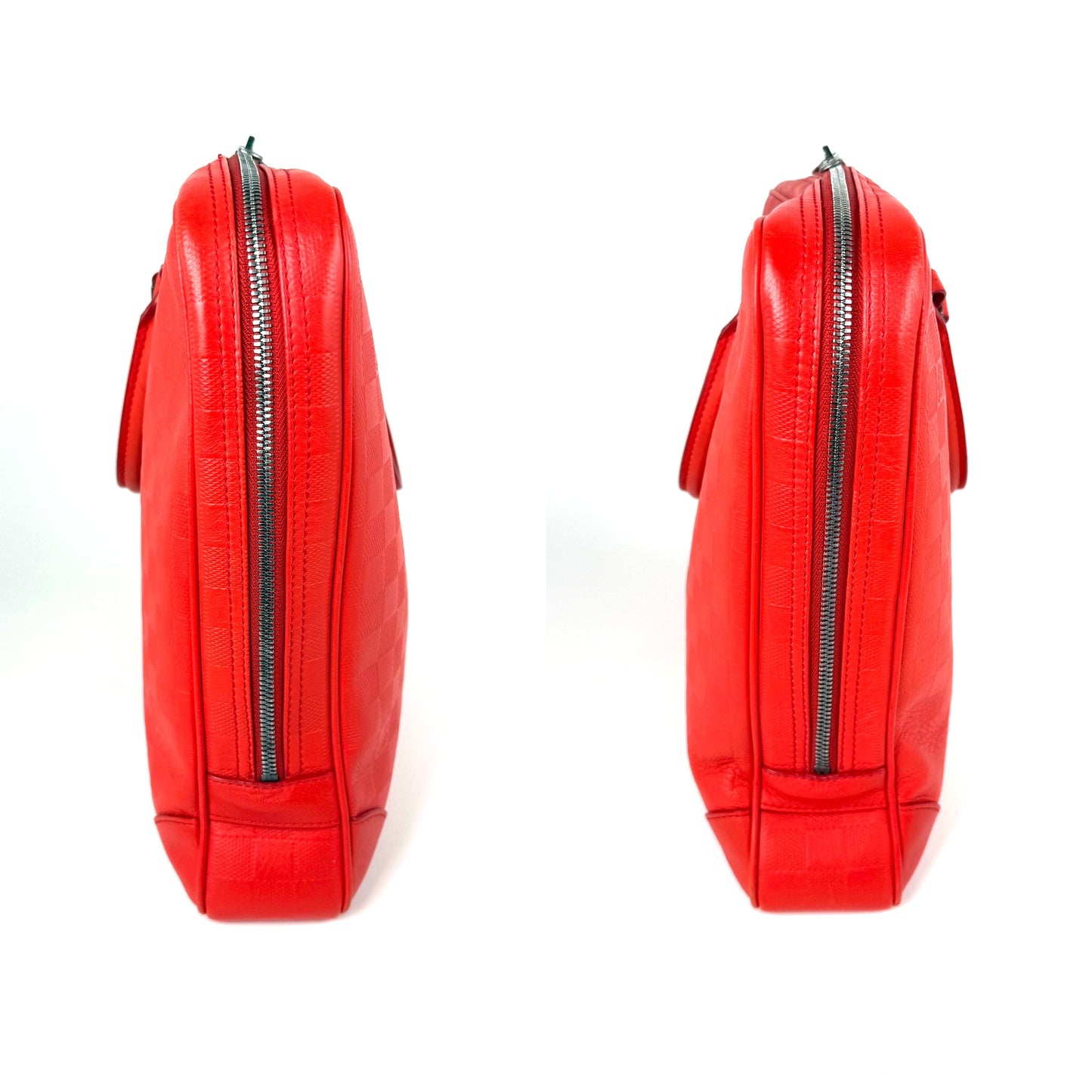 Louis Vuitton Porte Document Voyage Red Damier Infinity Leather Briefcase Top Handle Bag