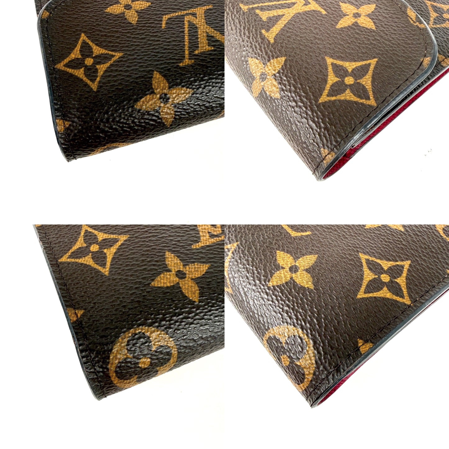 LOUIS VUITTON Emilie Fuchsia Monogram Brown Long Flap Wallet