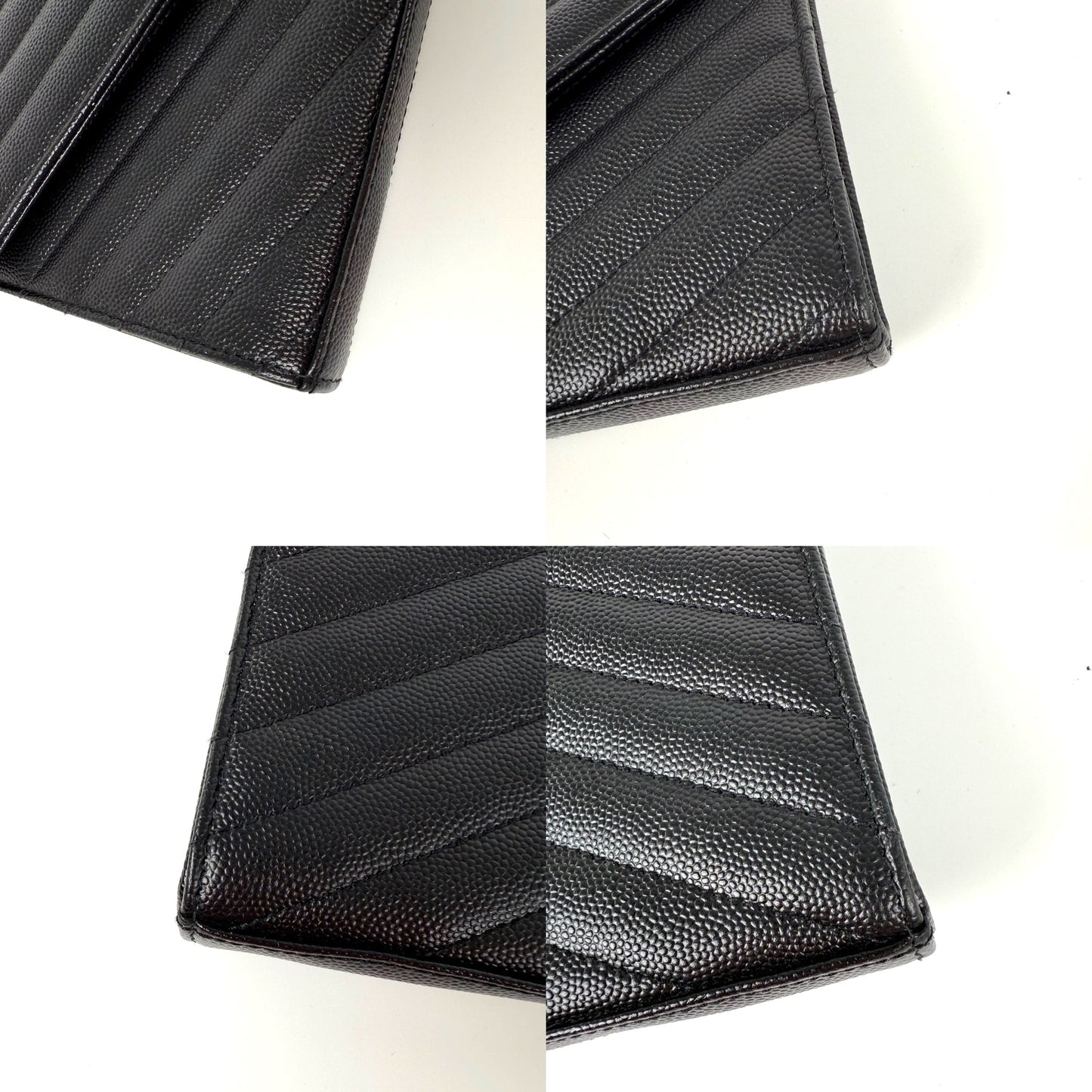 Saint Laurent Black Cassandre Matelasse Envelope Wallet on Chain Crossbody Bag