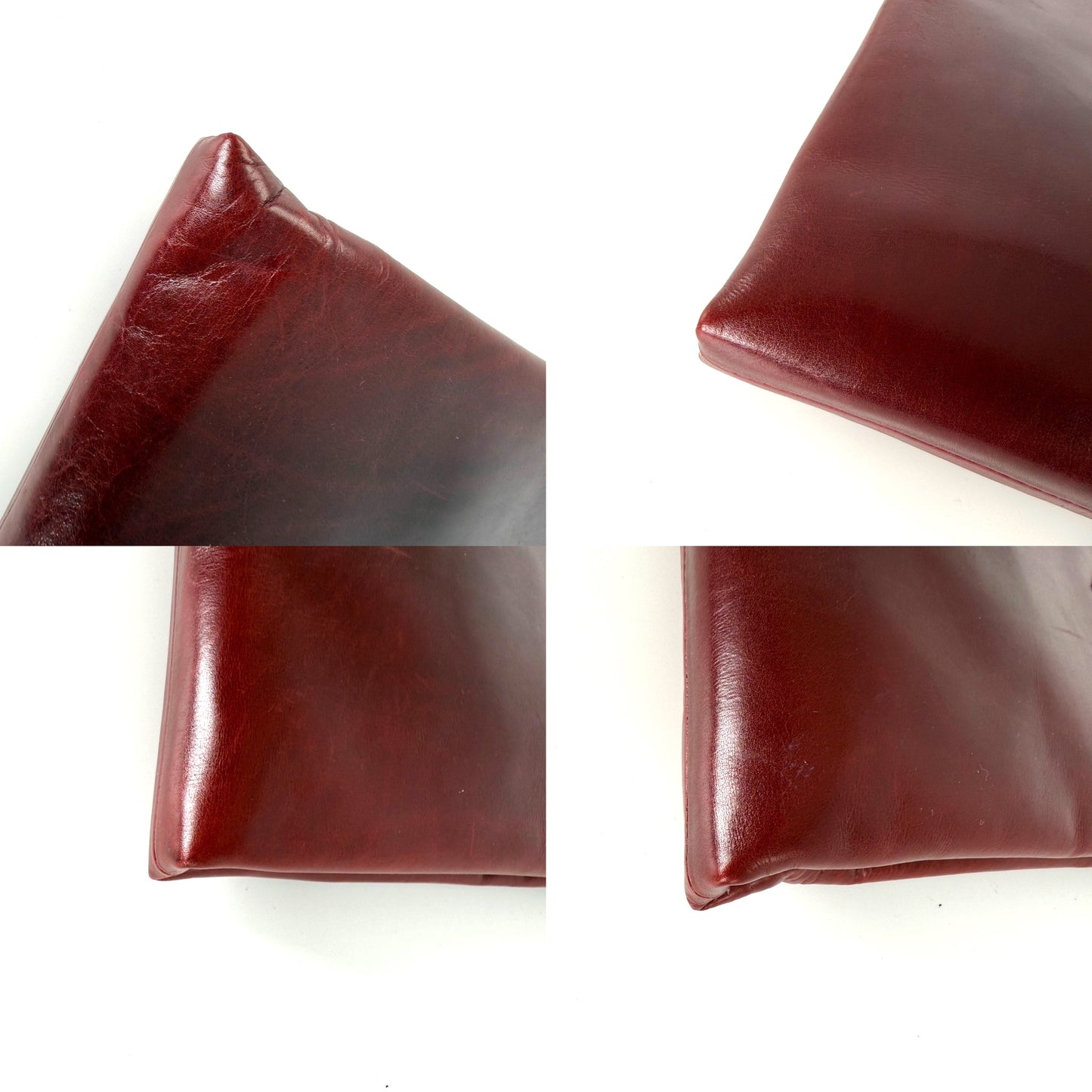 Vintage Salvatore Ferragamo Burgundy Leather Crossbody Clutch Bag
