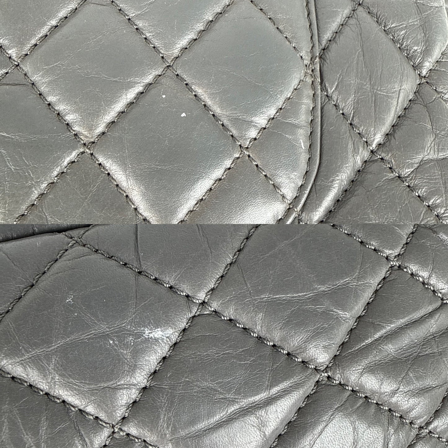 CHANEL Reissue Camera Quilted Gray Leather Crossbody Bag