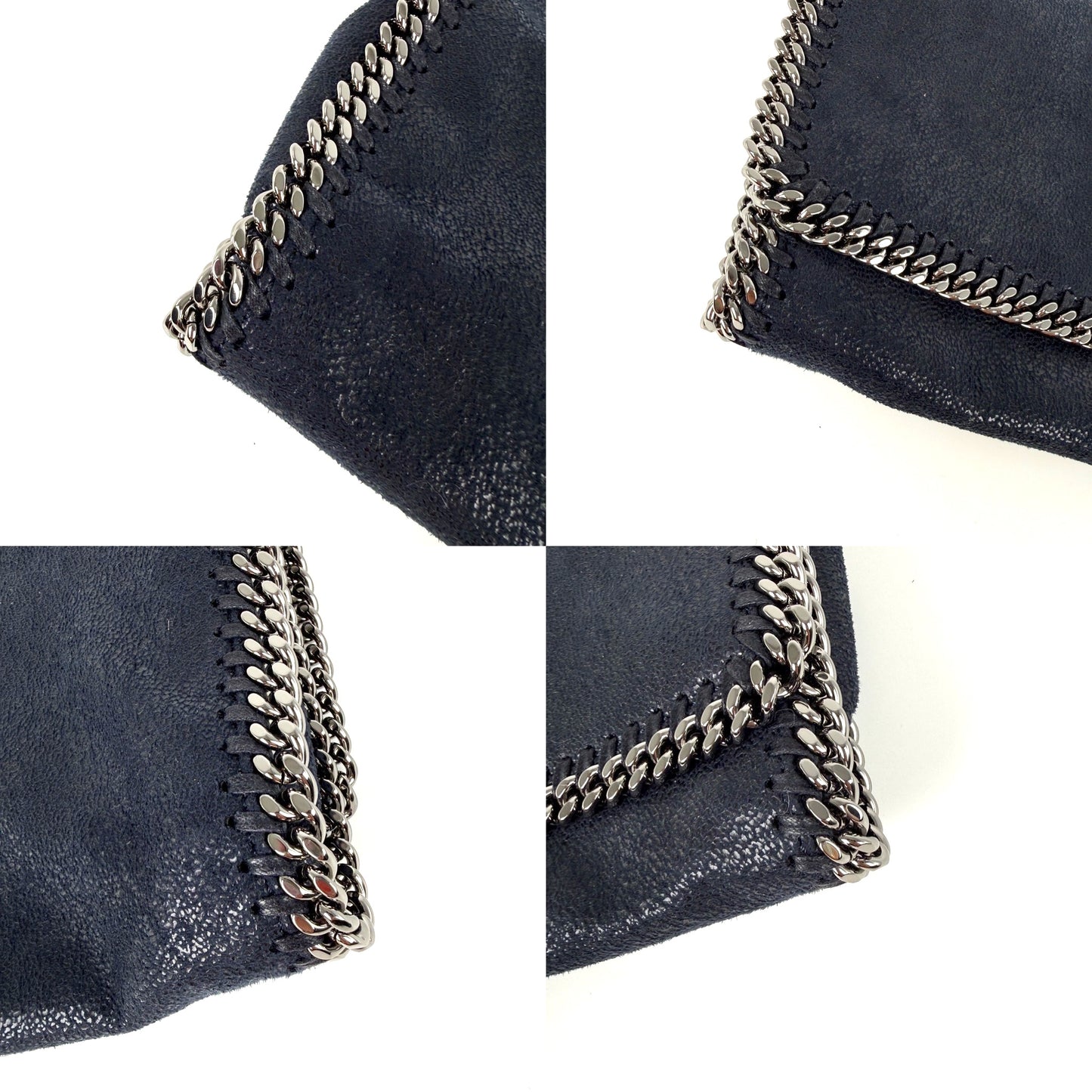Stella McCartney Falabella Shaggy Deer Vegan Navy Blue Clutch Crossbody Bag