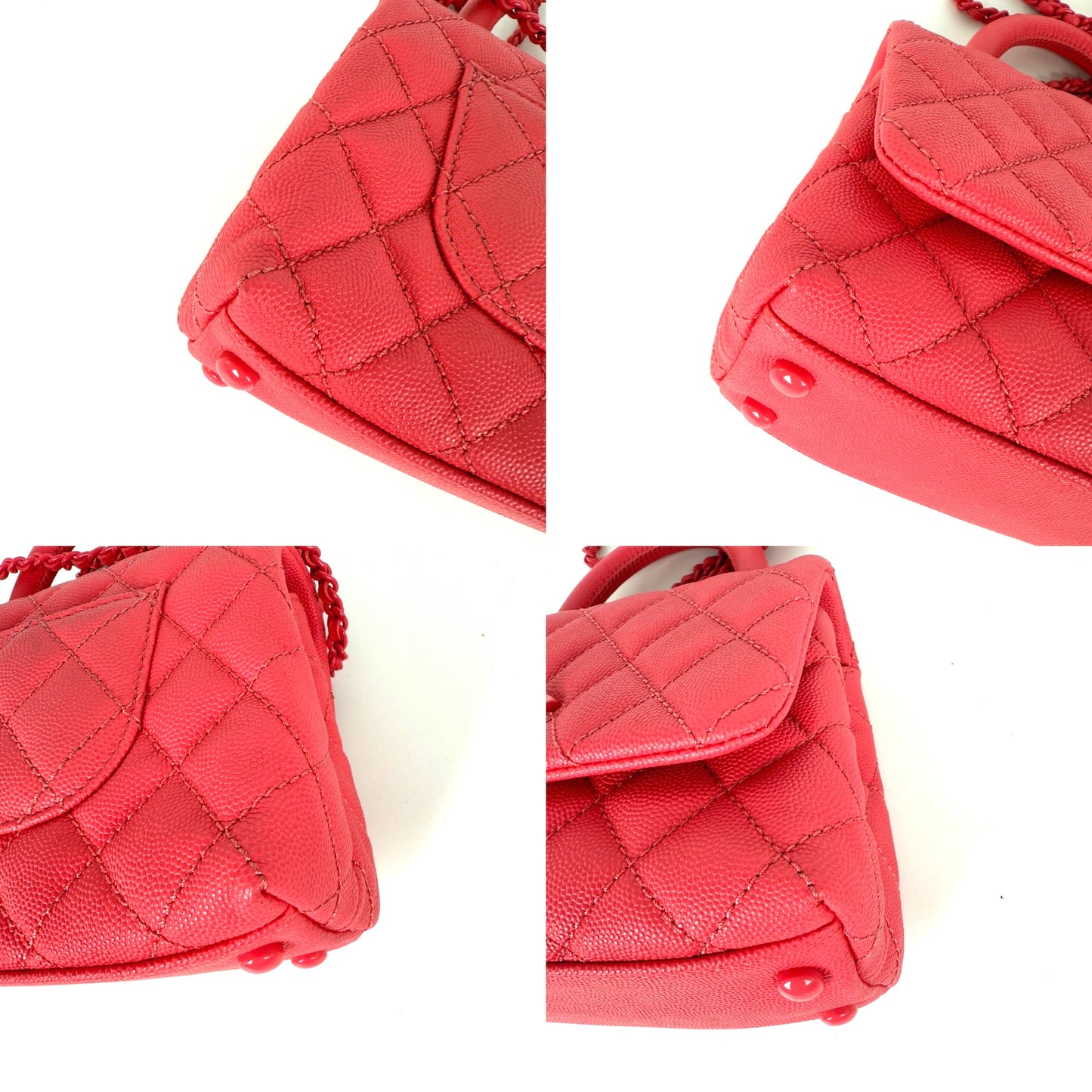 CHANEL Coco Handle Incognito Monochrome Extra Mini Pink Quilted Caviar Flap Crossbody Bag