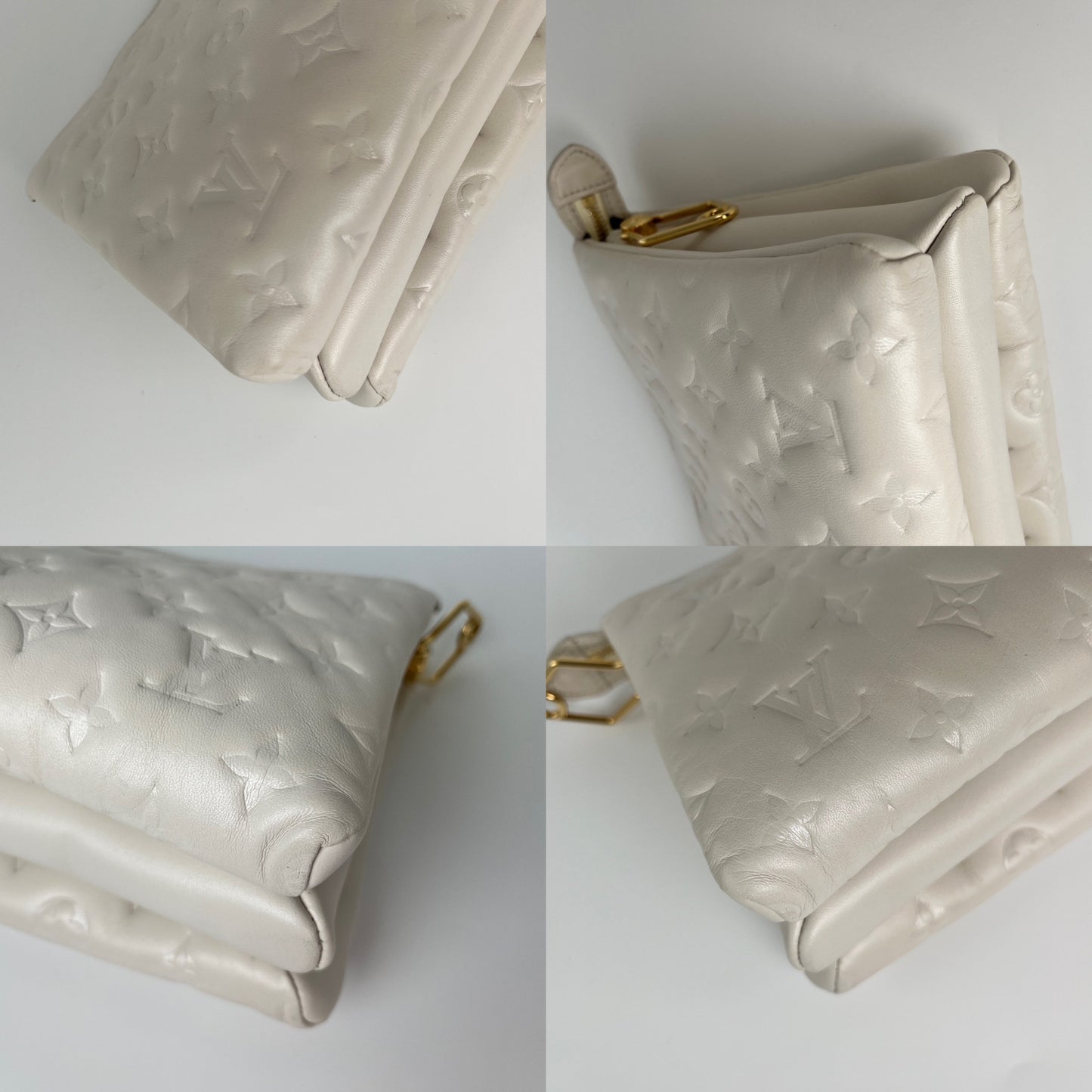 Louis Vuitton Coussin Cream Embossed Leather PM Bag