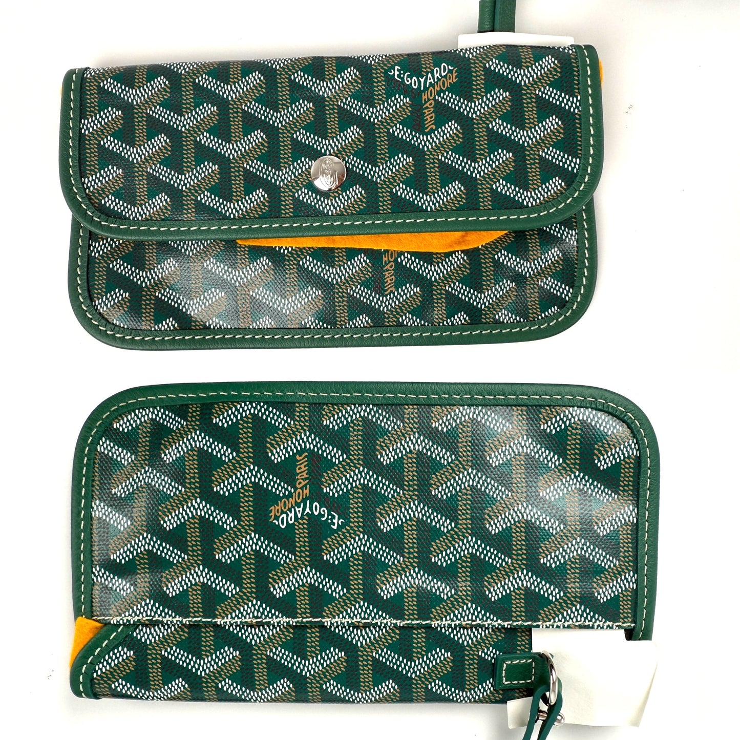 New GOYARD Goyardine Saint Louis PM Green Tote Bag with Pouch