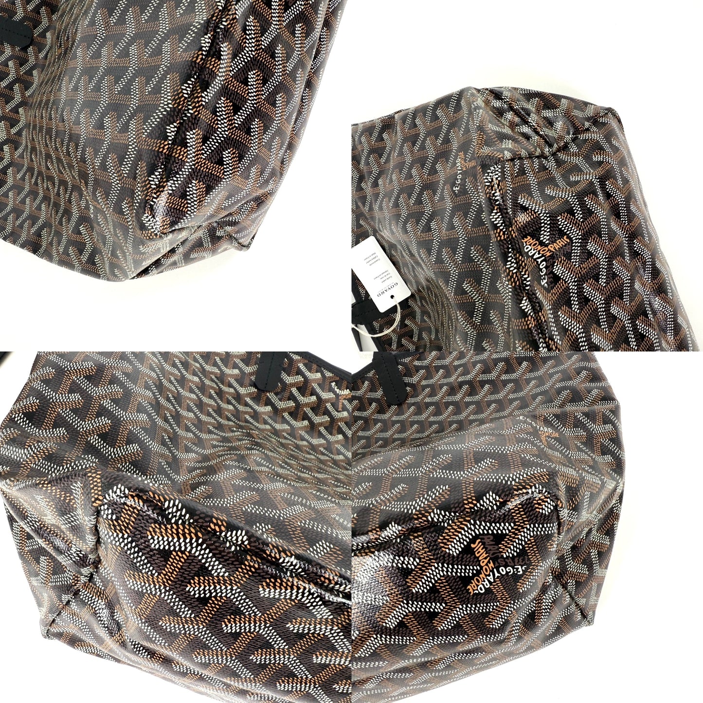 New GOYARD Goyardine Saint Louis PM Black Tote Bag with Pouch