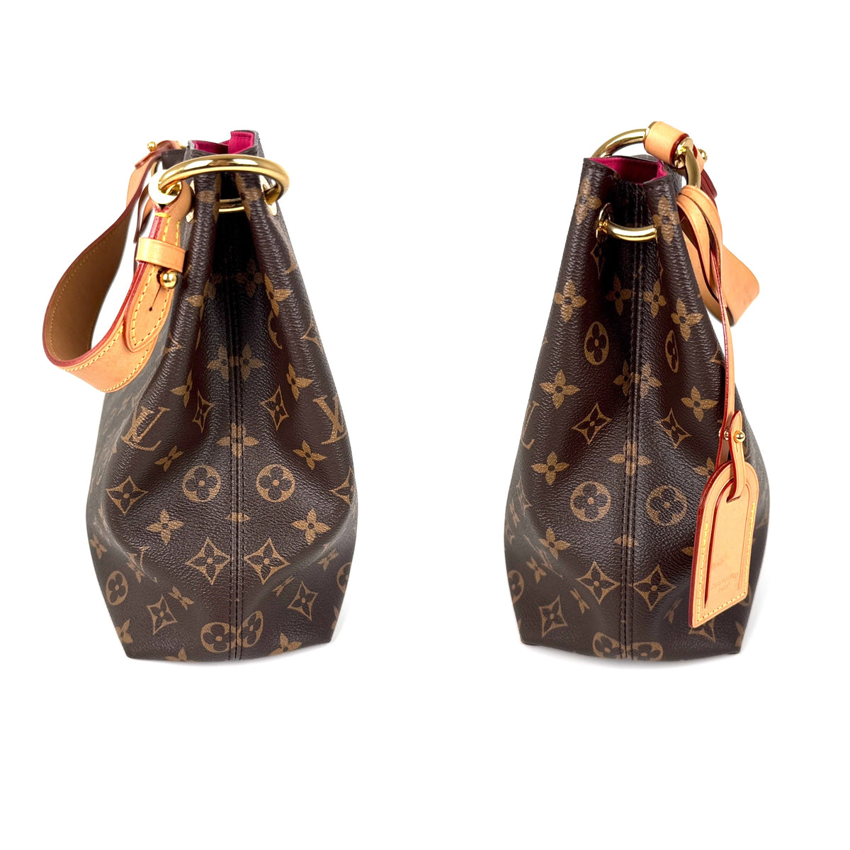 Louis Vuitton Graceful PM Hobo Monogram Brown Pink Canvas Shoulder Hobo Bag