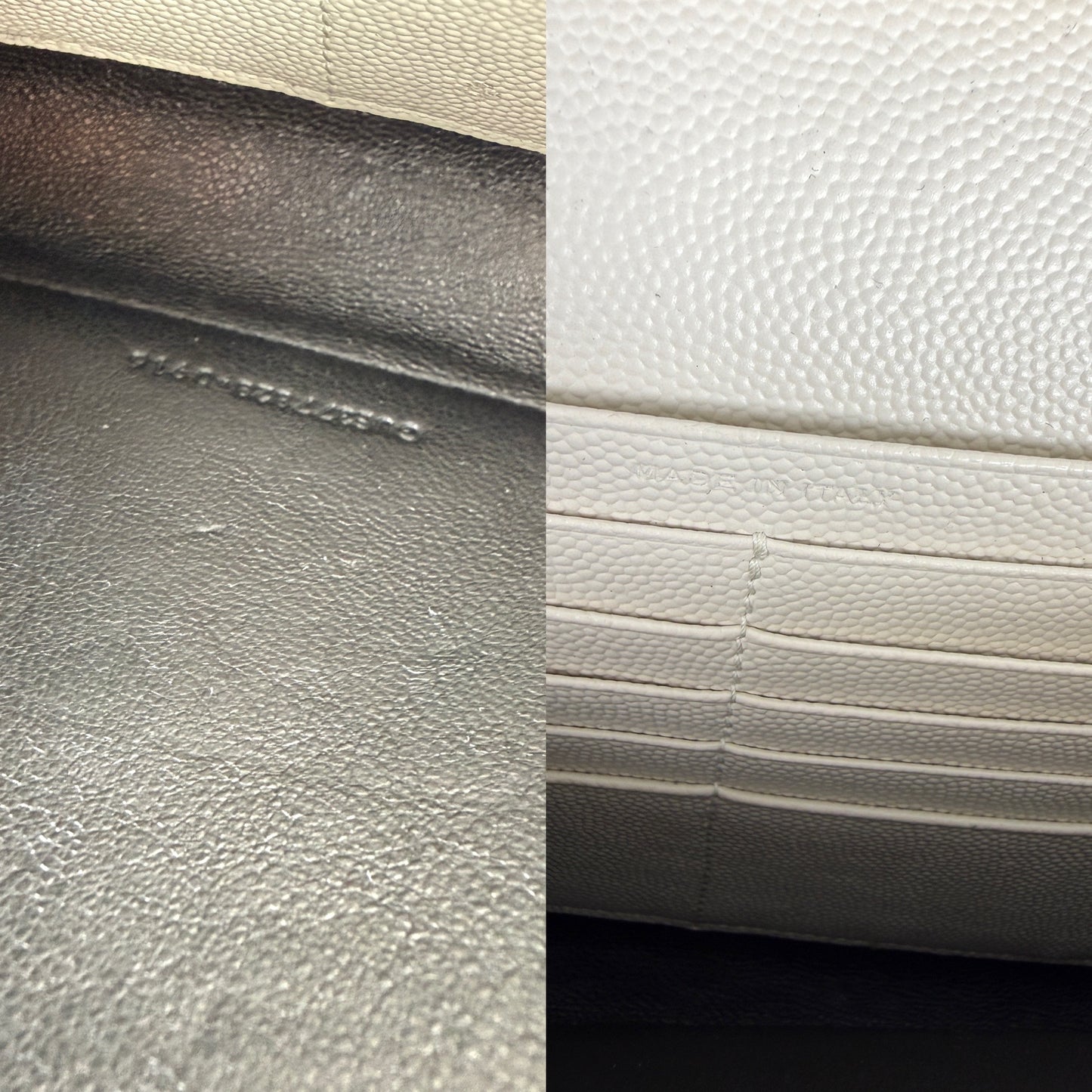 Saint Laurent Ivory Cassandre Matelasse Envelope Wallet on Chain Crossbody Bag