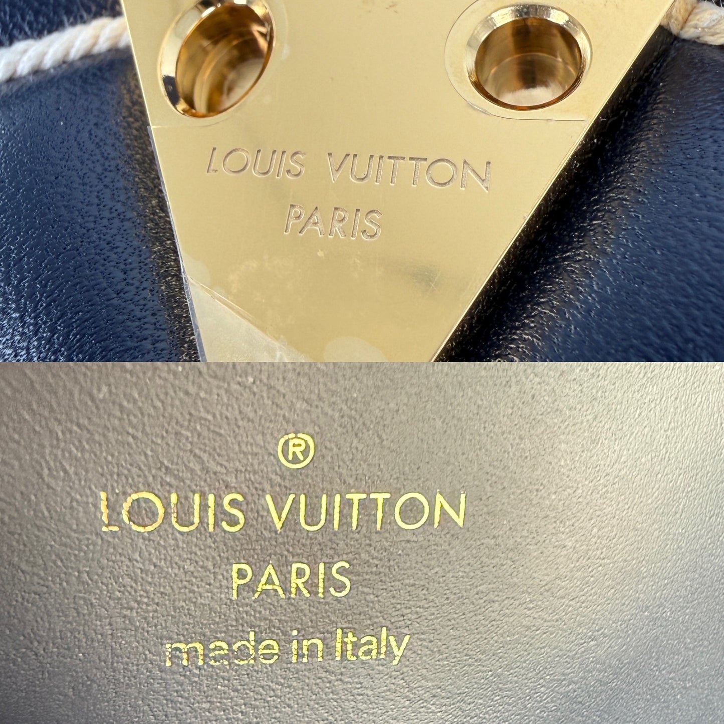 Louis Vuitton GO 14 MM Nautical Padded Leather Embroidered Rope Navy Bag