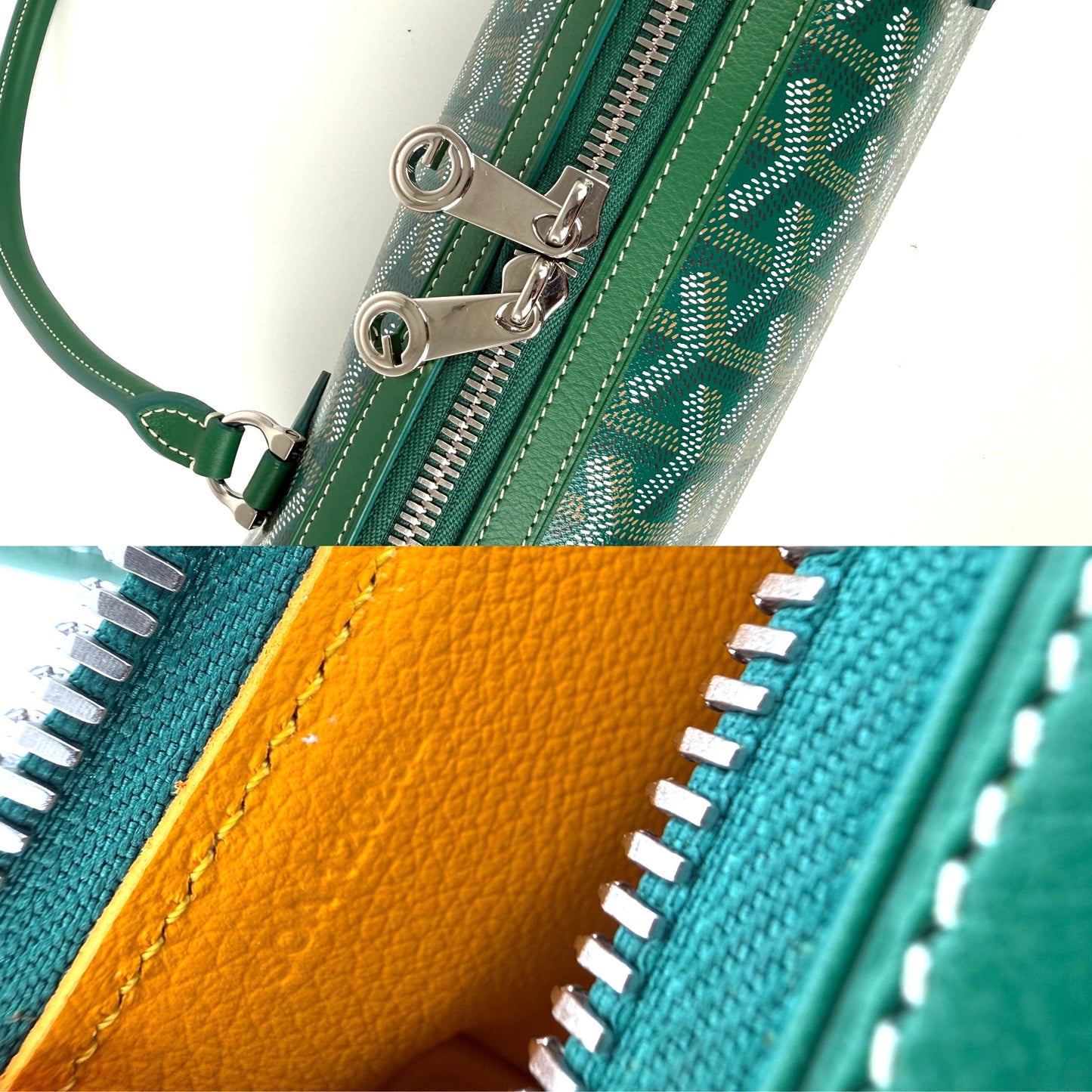 Goyard Bonbonniere Green Goyardine Calfskin Leather Shoulder Bag New