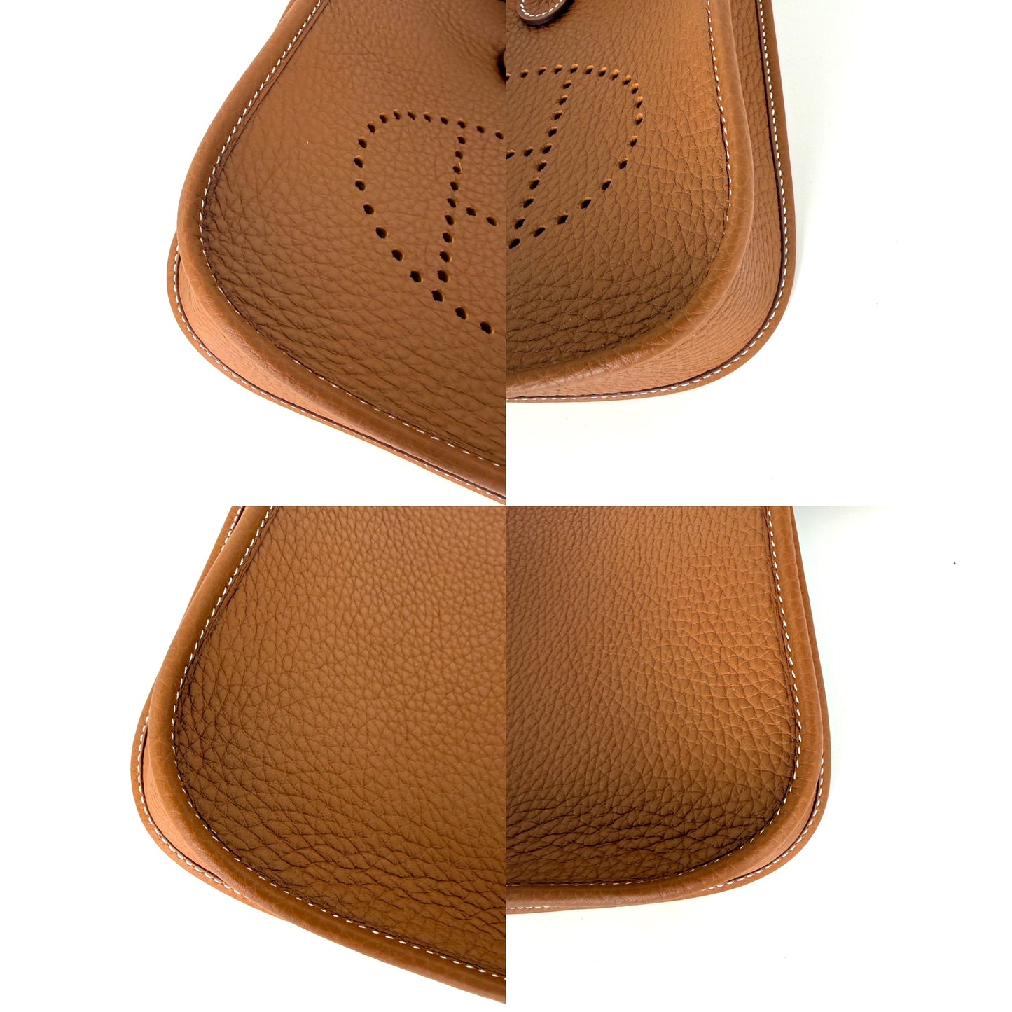 HERMES Mini Evelyne TPM 16 Gold on Gold Leather Crossbody Bag New