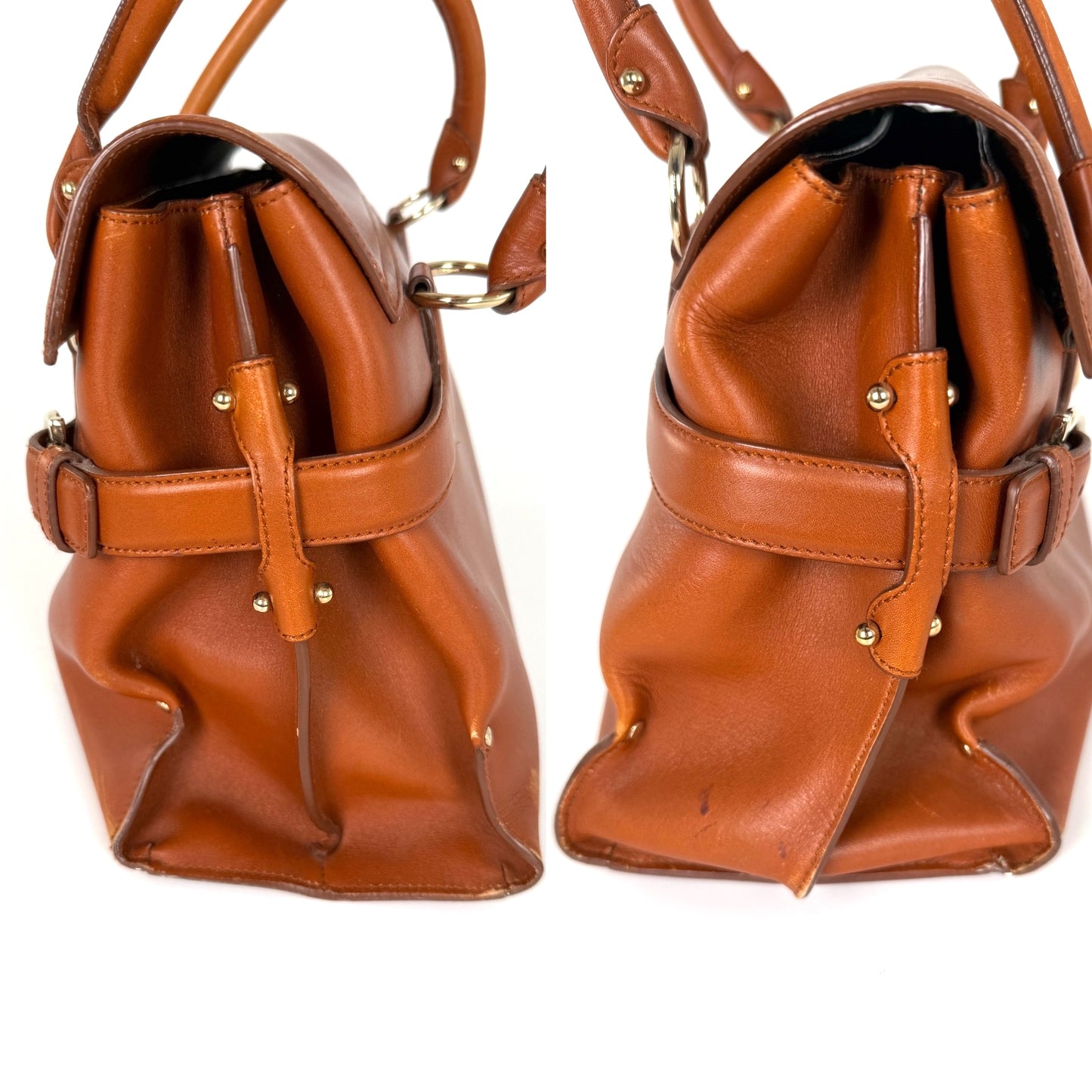 Salvatore Ferragamo Gancini Brown Leather Tote Shoulder Bag
