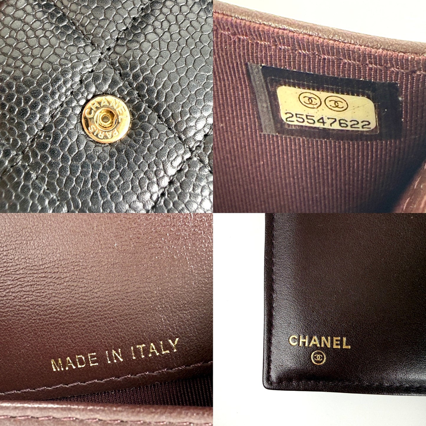 Chanel Flap Medium Gusset Black Caviar Leather Wallet