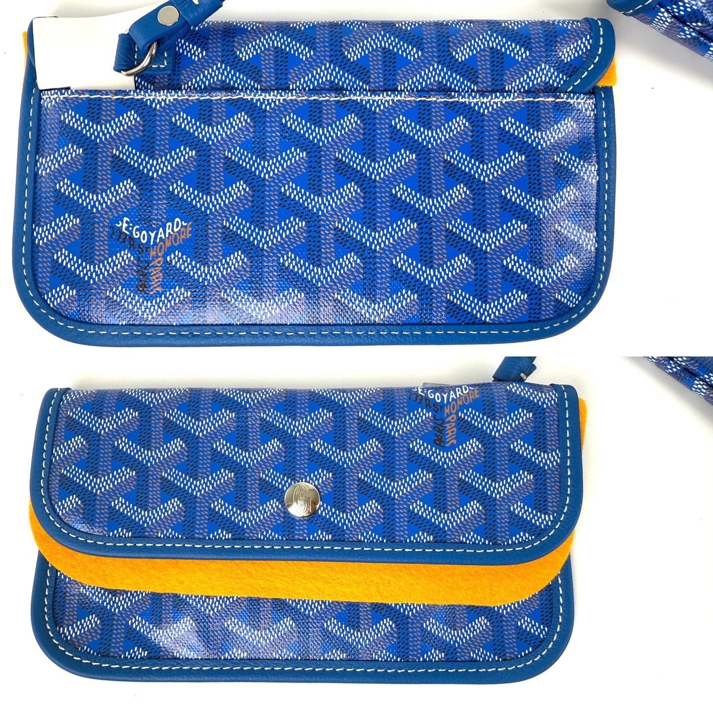 New GOYARD Goyardine Saint Louis GM Blue Tote Bag with Pouch
