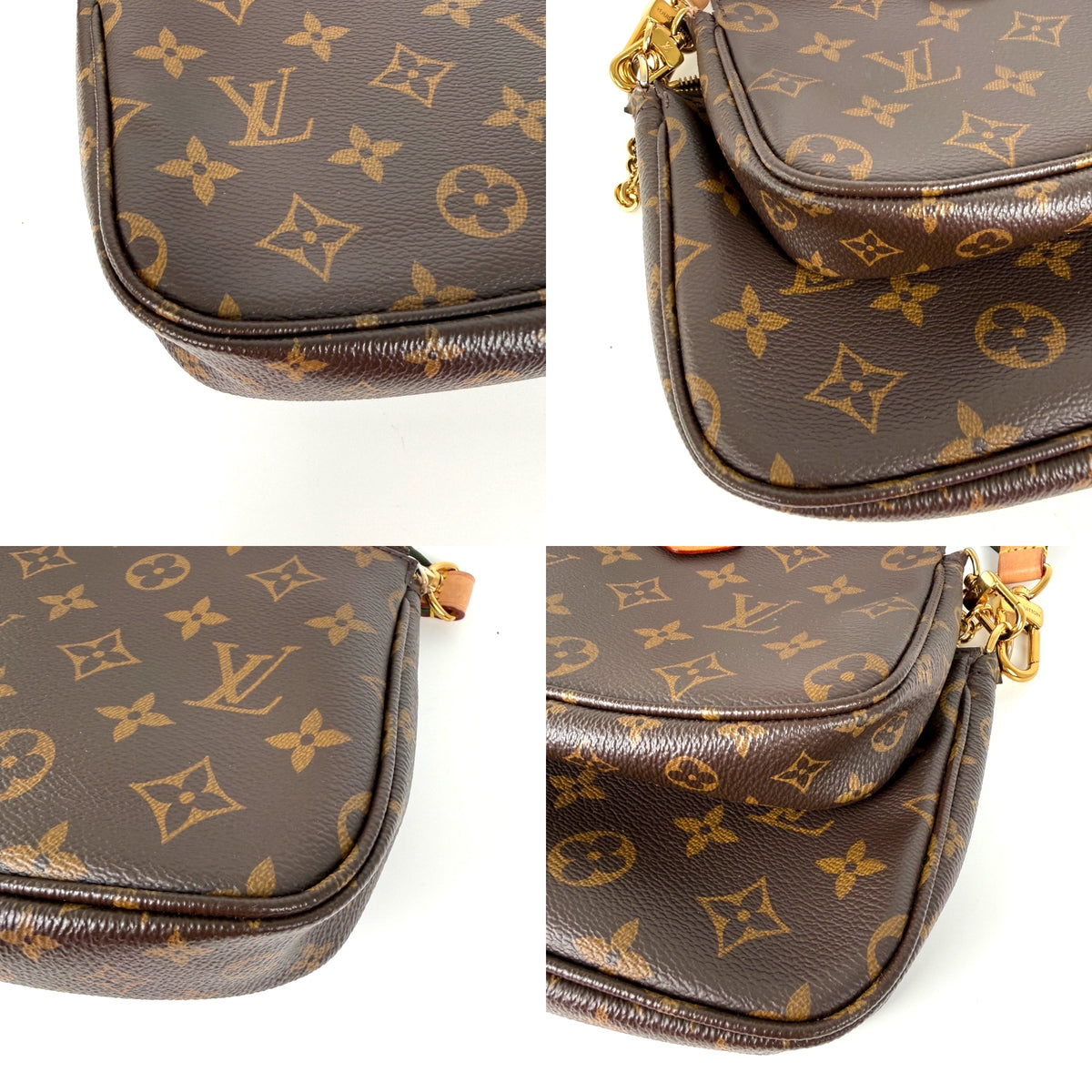 Louis Vuitton Multi Pochette Accessoires Monogram Brown Khaki Crossbody Bag