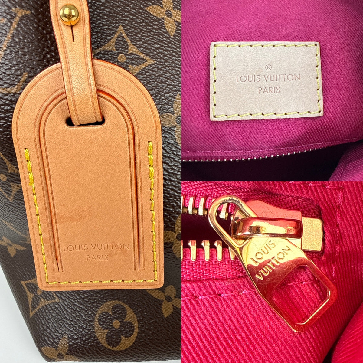Louis Vuitton Graceful PM Hobo Monogram Brown Pink Canvas Shoulder Hobo Bag