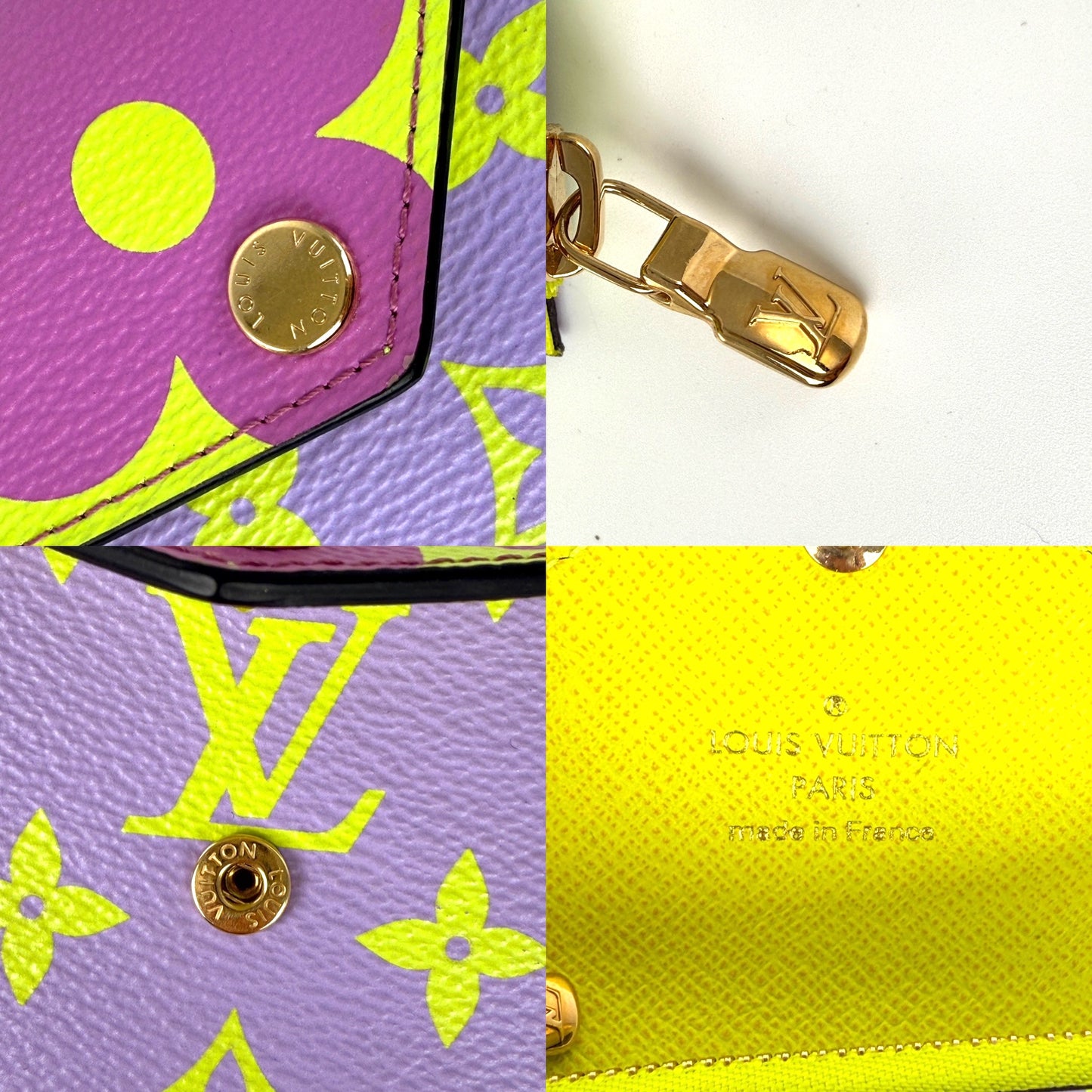 Louis Vuitton Zoe Giant Monogram Lilac Multicolor Flap Compact Wallet