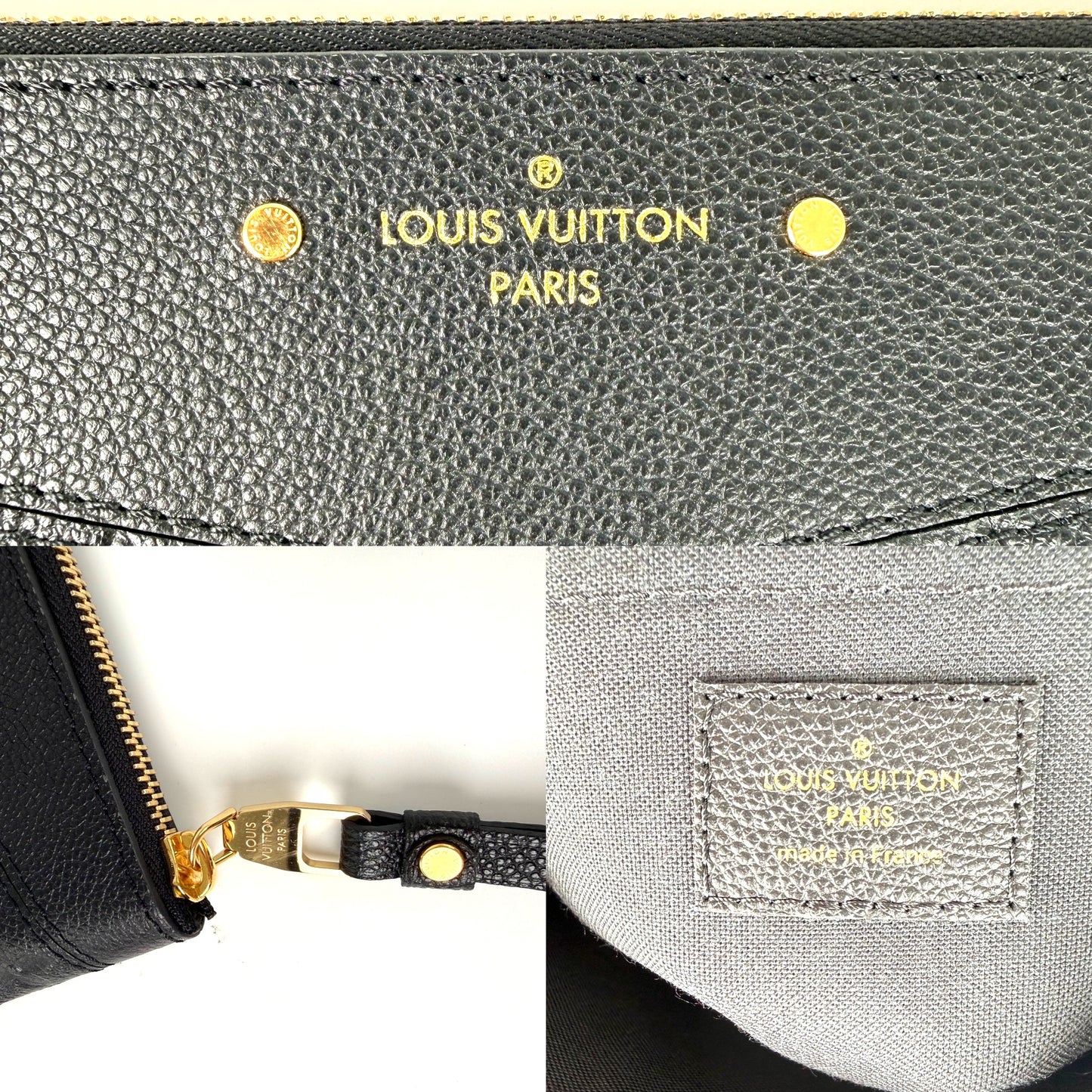 Louis Vuitton Empreinte Daily Zip Pouch Black Leather