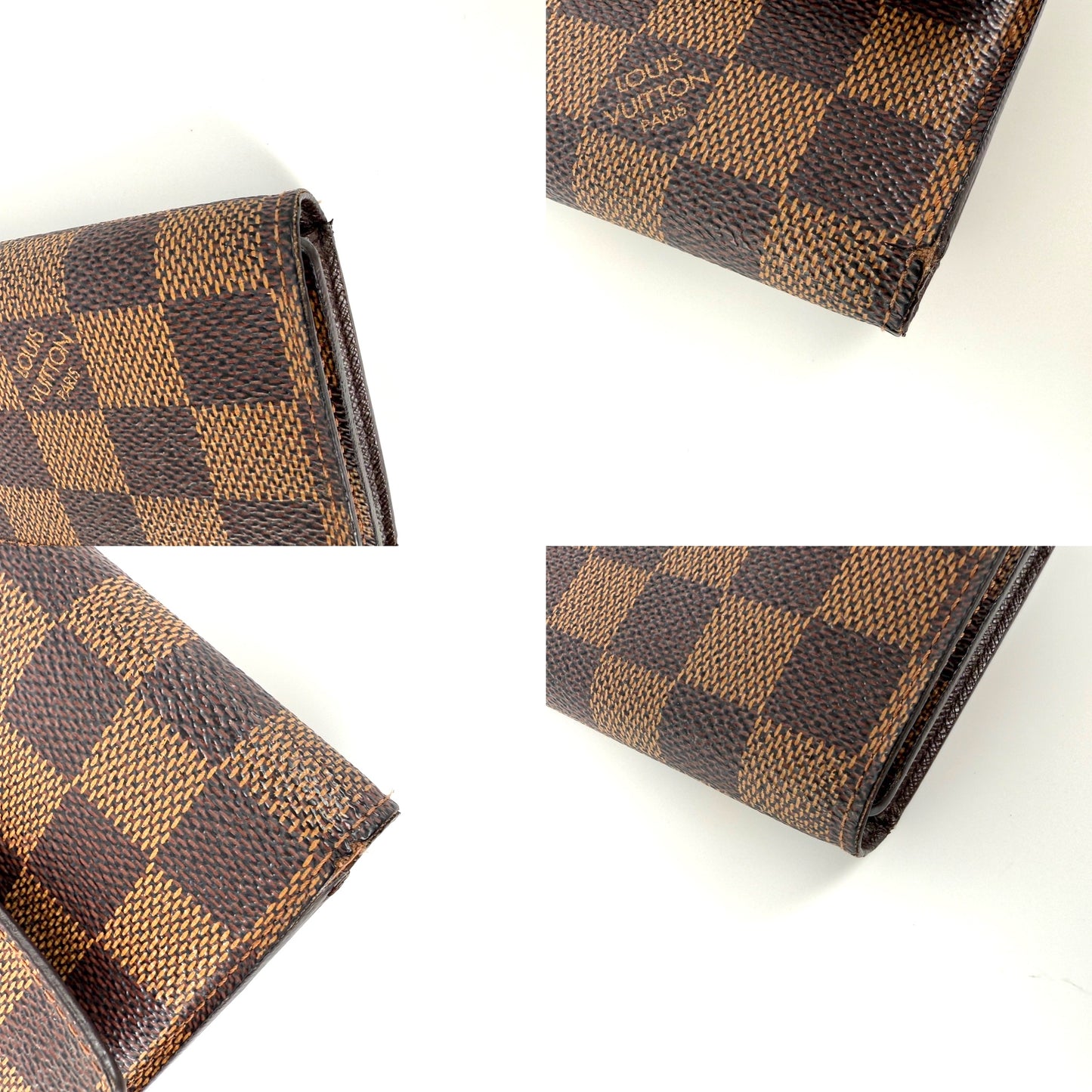 LOUIS VUITTON Damier Ebene Sarah Long Flap Canvas Wallet
