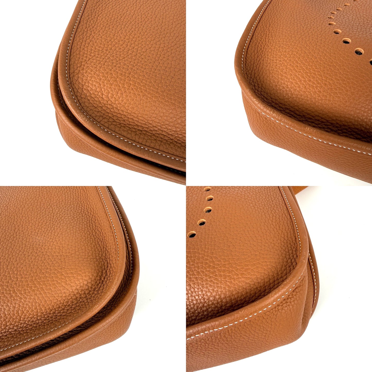 HERMES Evelyne III 33 Gold Clemence Leather Crossbody Bag