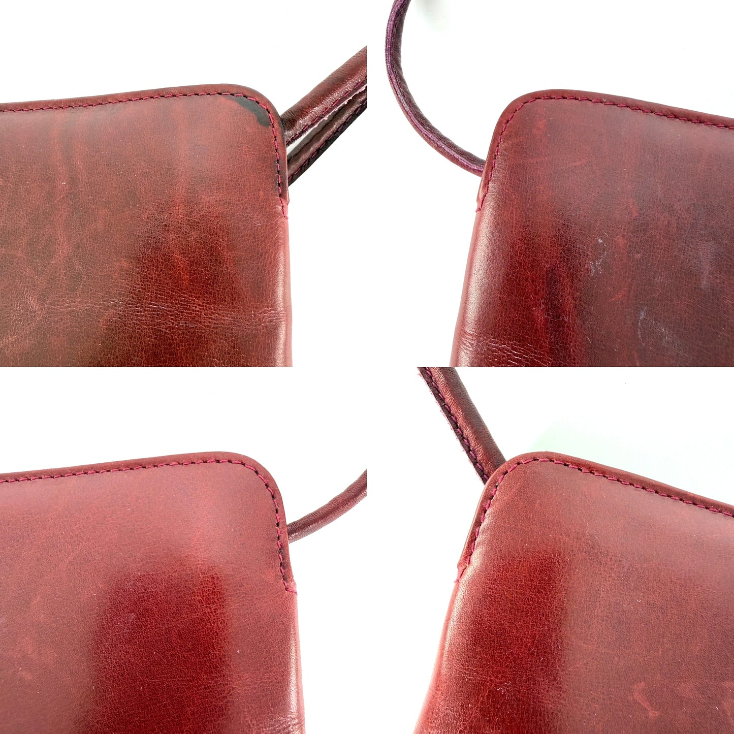 Vintage Salvatore Ferragamo Burgundy Leather Crossbody Clutch Bag