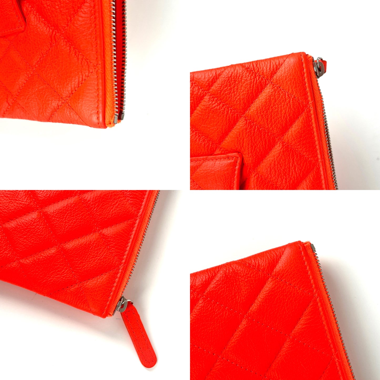 CHANEL Reissue 2.55 O Case 2019 Goatskin Medium Fluorescent Neon Orange Quilted Clutch Bag