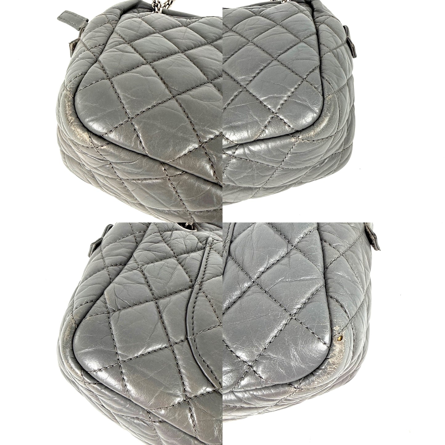 CHANEL Reissue Camera Quilted Gray Leather Crossbody Bag