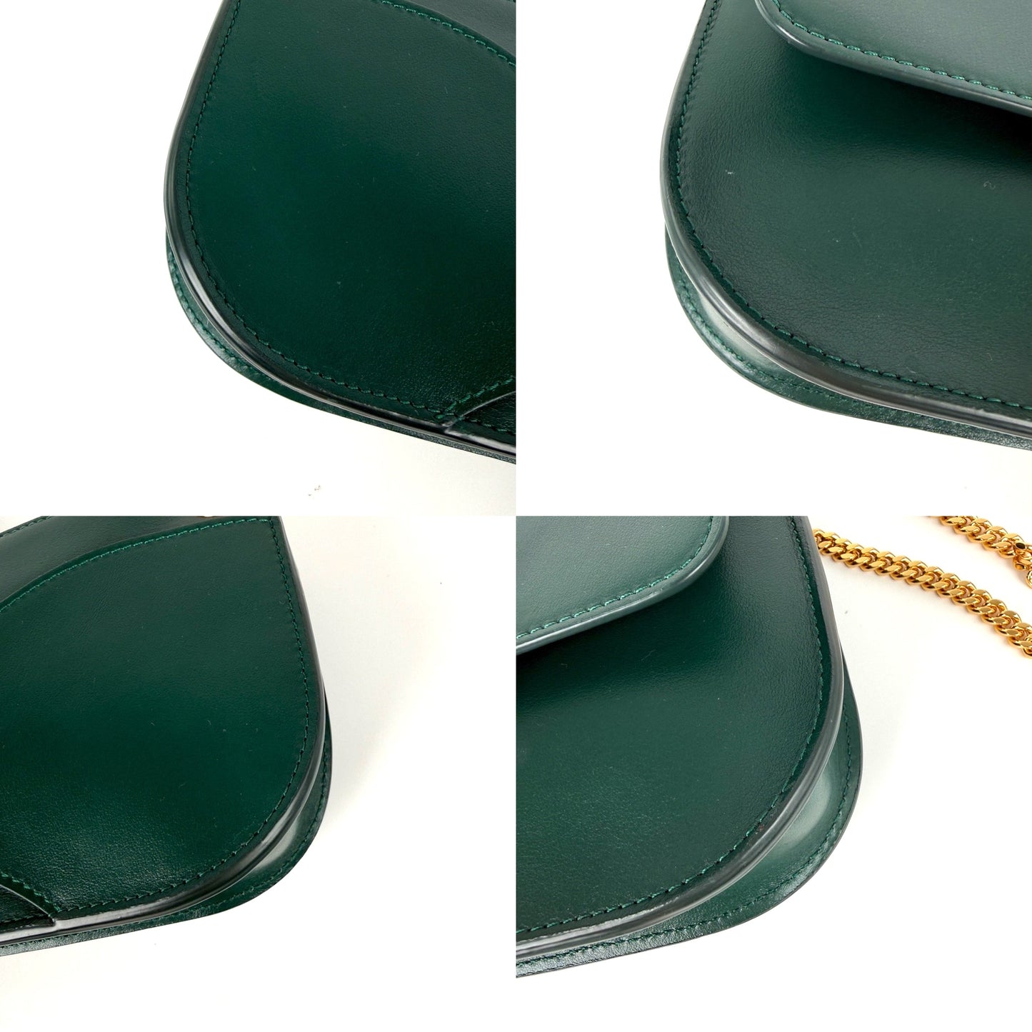 Chloe Tess Chain Green Leather Crossbody Bag