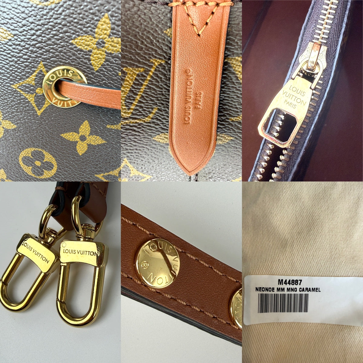 Louis Vuitton Neonoe Monogram Canvas Brown Caramel Leather MM 2025 Bucket Shoulder Crossbody Bag