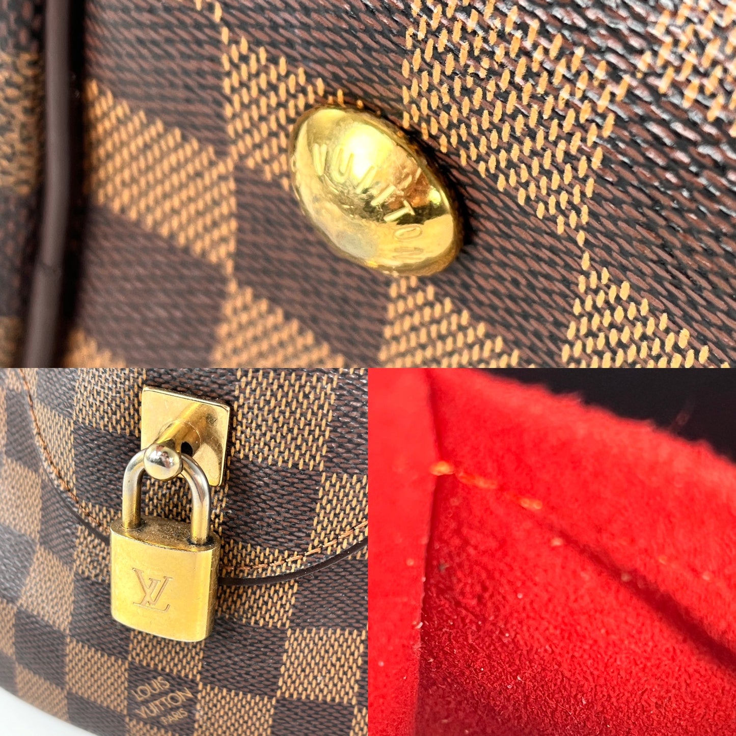 Louis Vuitton Duomo Boston Damier Ebene Bowler Satchel Bag