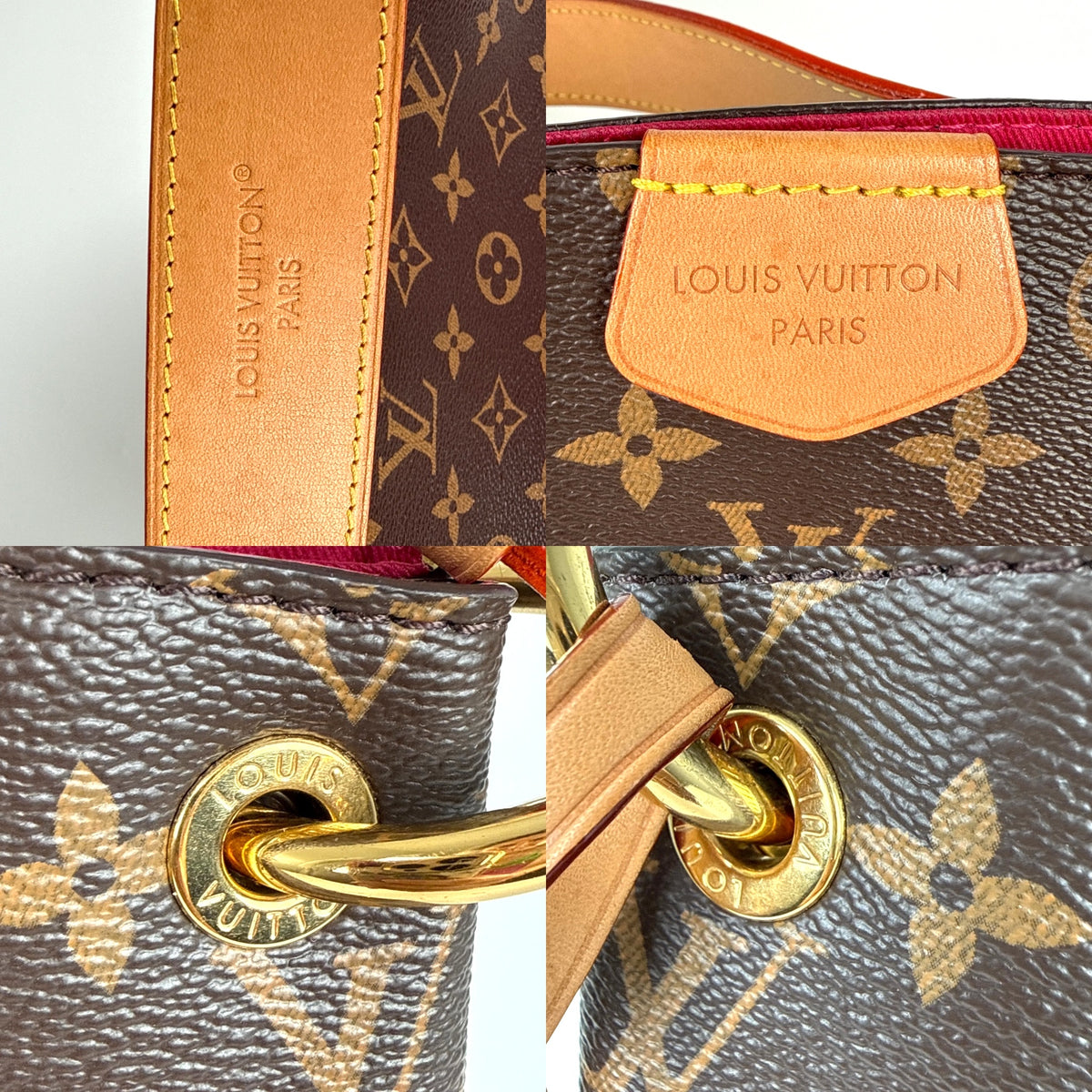 Louis Vuitton Graceful PM Hobo Monogram Brown Pink Canvas Shoulder Hobo Bag