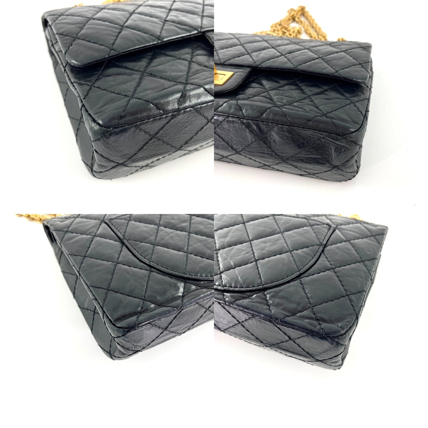 CHANEL Black 225 2005 Reissue 2.55 Quilted Leather Shoulder Crossbody Bag