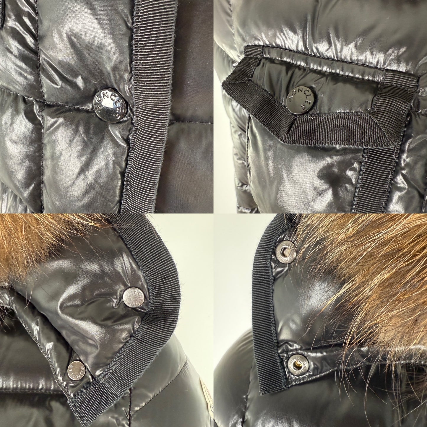 Moncler Armoire Giubbotto Black Hooded Fur Trimmed Puffer Down Coat Jacket 1 S